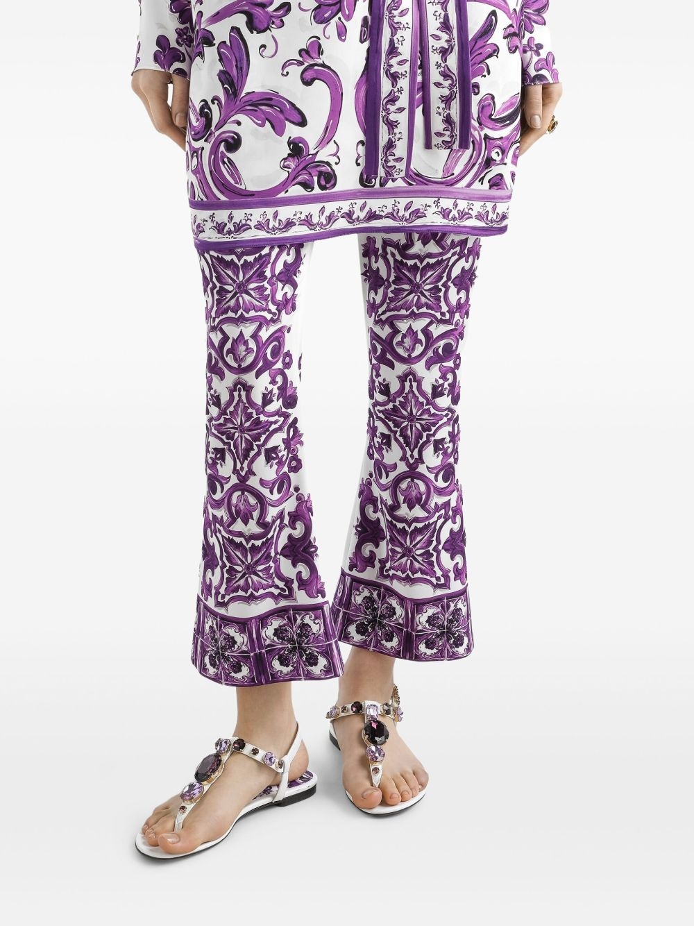 Majolica-print trousers - 4