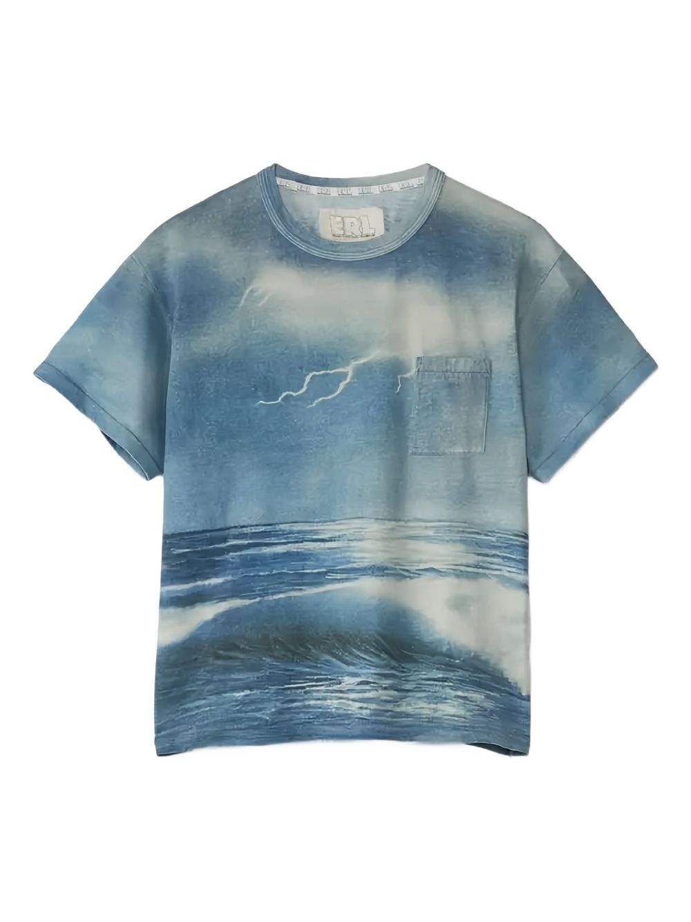 storm-print pocket T-shirt - 1