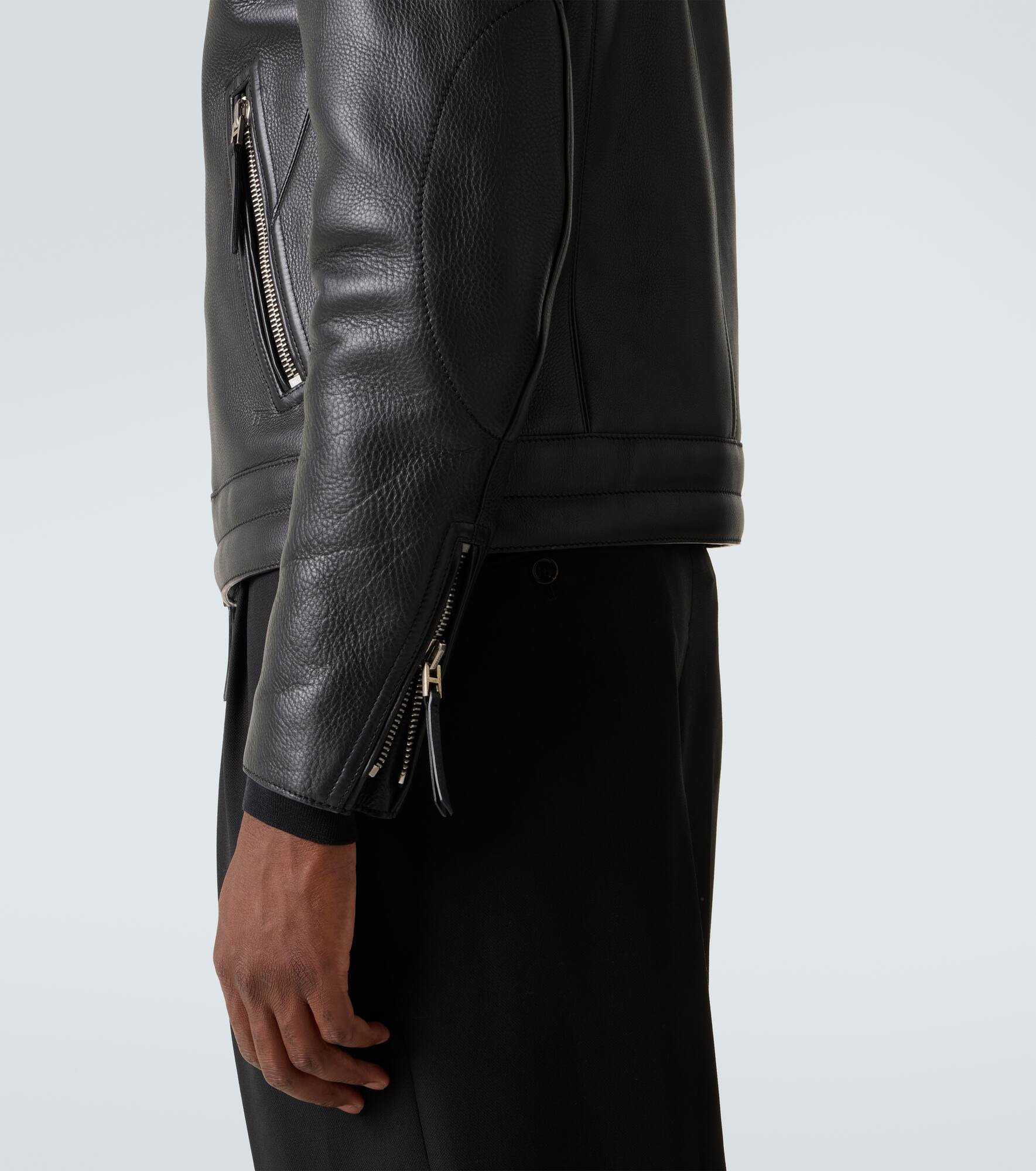 Leather biker jacket - 6