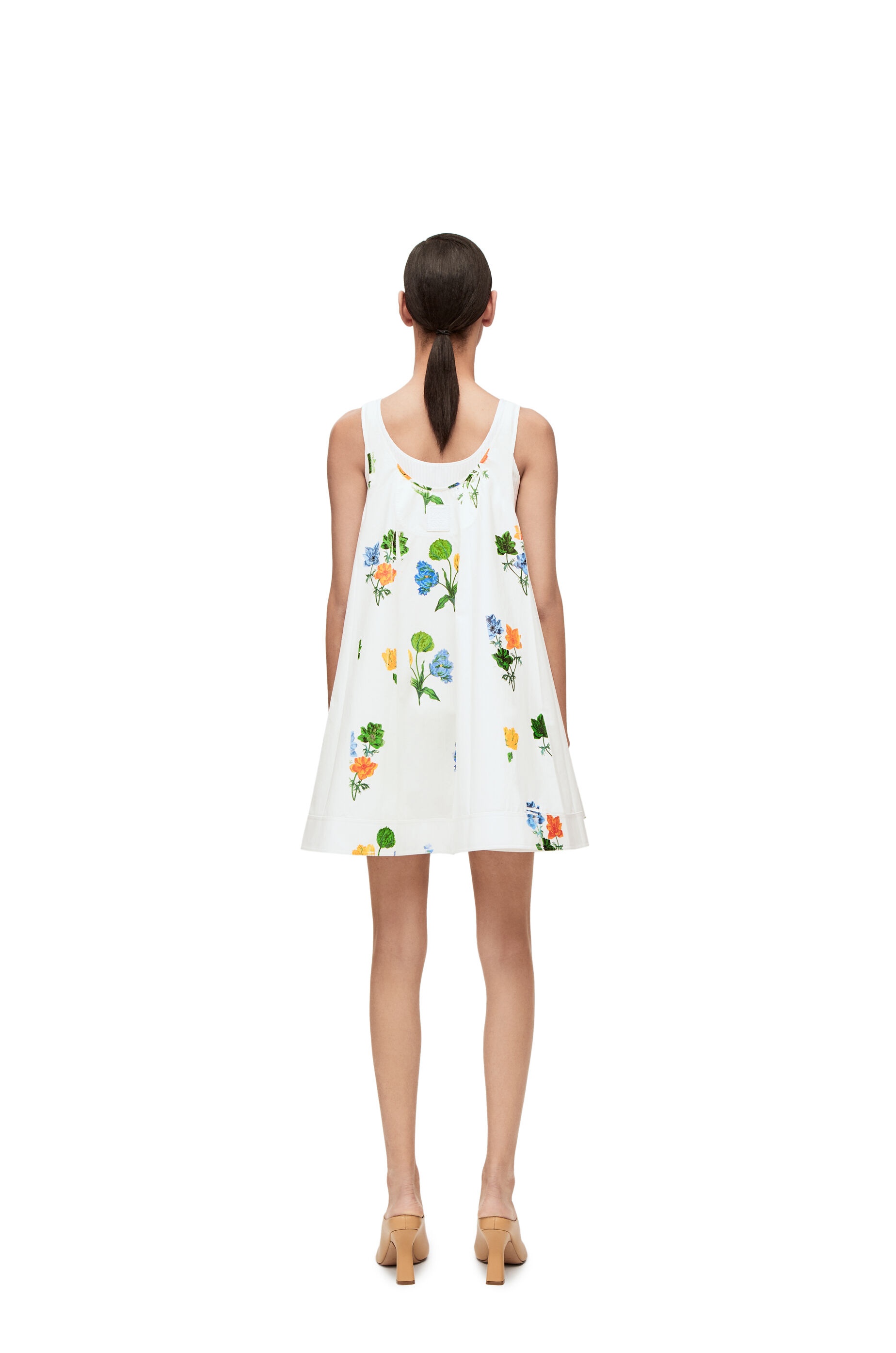 Flower trapeze dress in cotton poplin - 3
