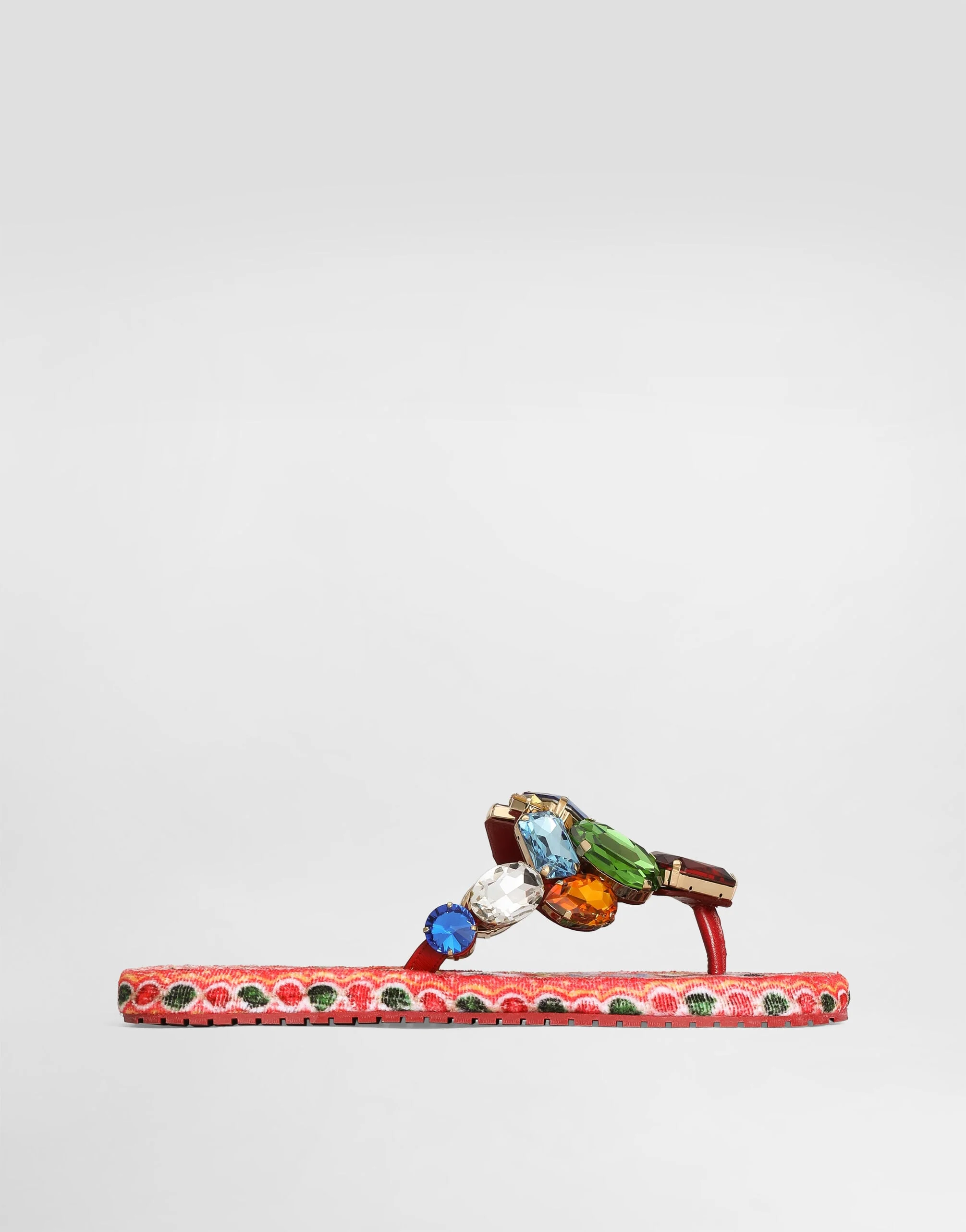 Flip-flops in carretto-print kid leather nappa - 1