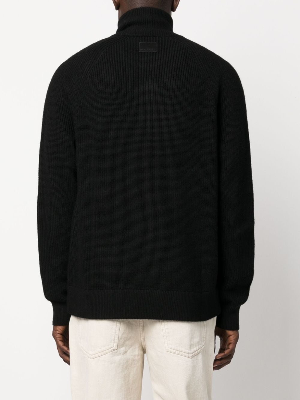 logo-patch ribbed-knit cardigan - 4