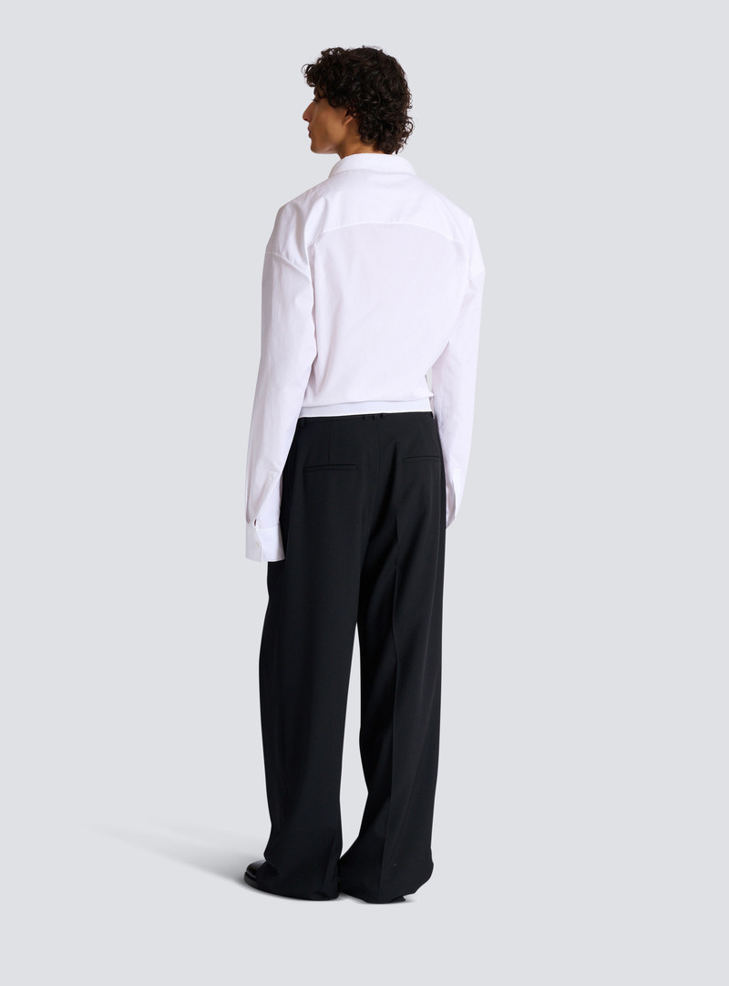 Draped cotton poplin shirt 4