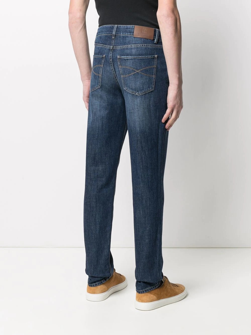 dark-wash straight-leg jeans - 4