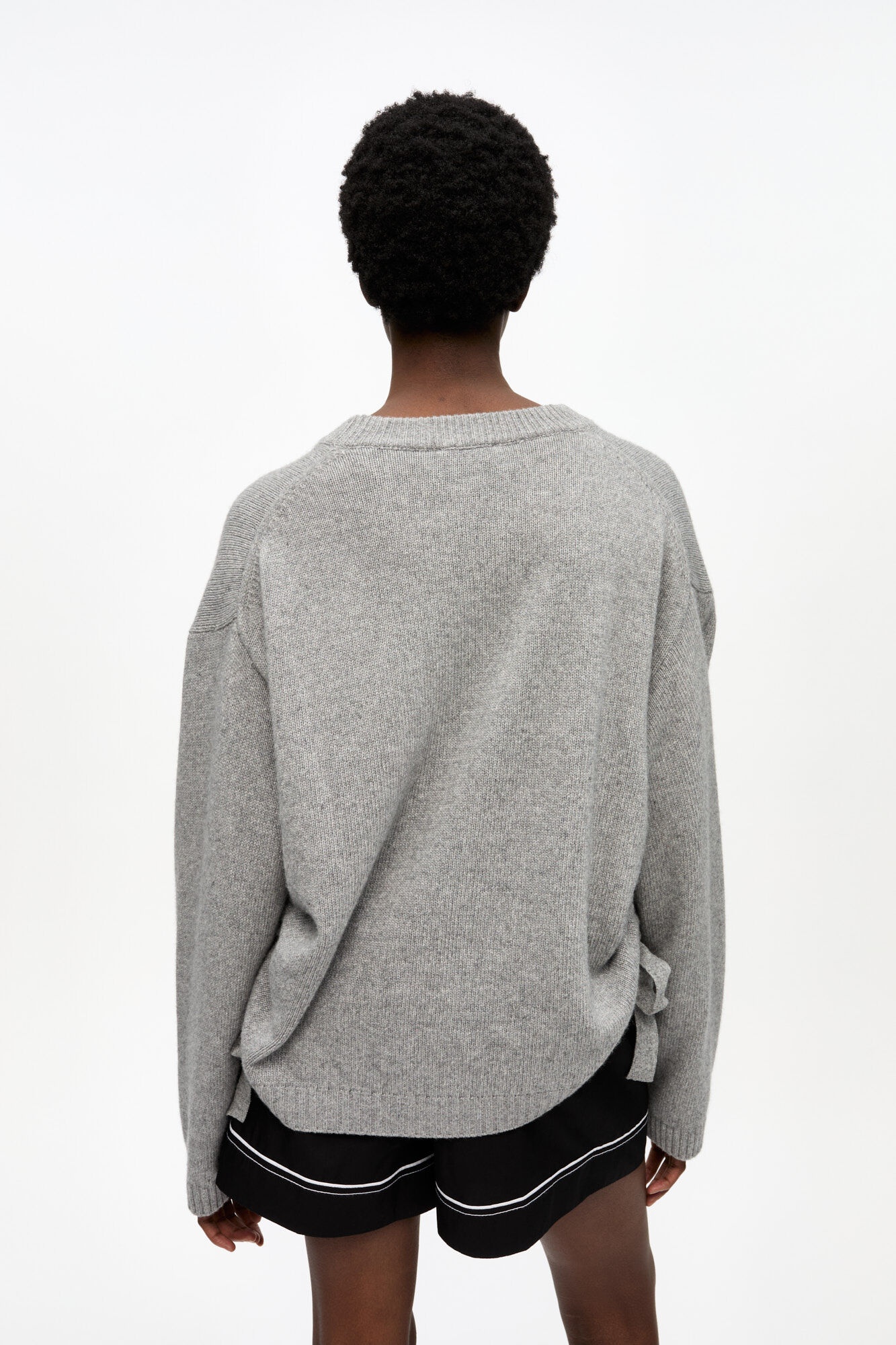 GREY FUTURE MIXED WOOL OVERSIZED SWEATER - 4