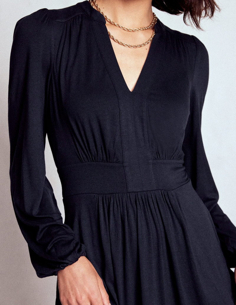 Lily Long Sleeve Midi Dress-Navy 3