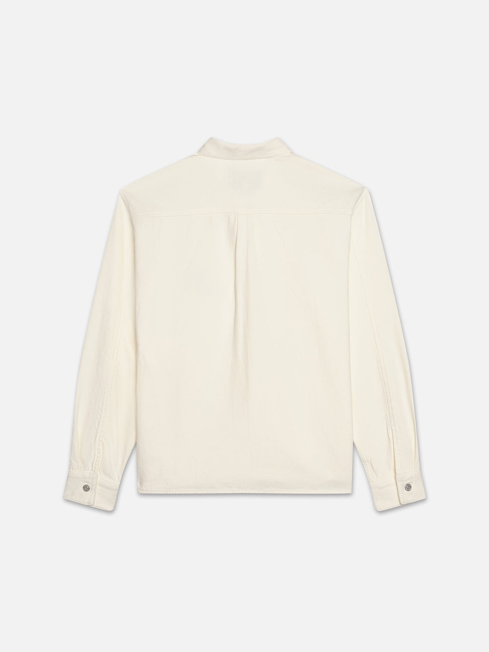 Textured Terry Overshirt in Off White - 3