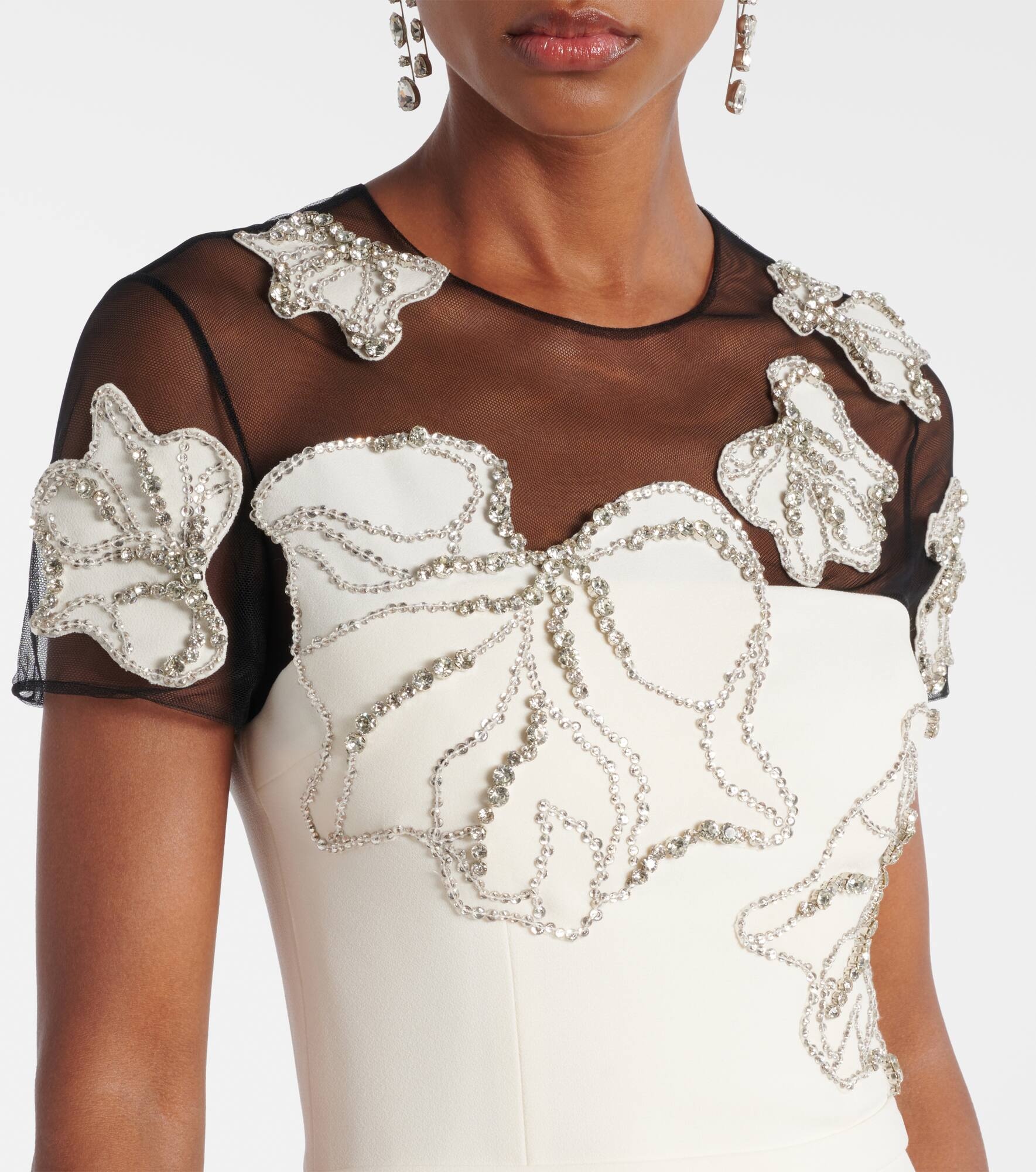Embellished crêpe gown - 4