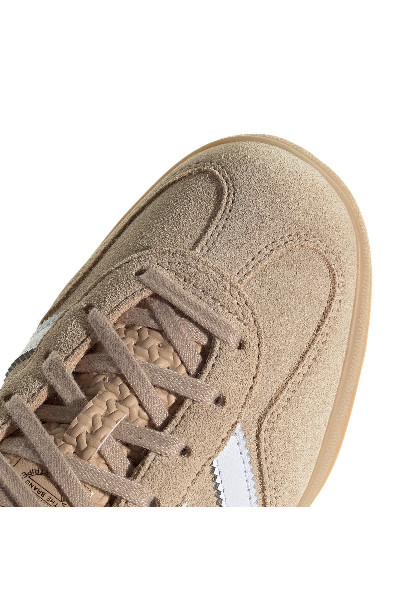 adidas Gazelle Indoor Sneaker in Magic Beige/White/Gum at Nordstrom - 8