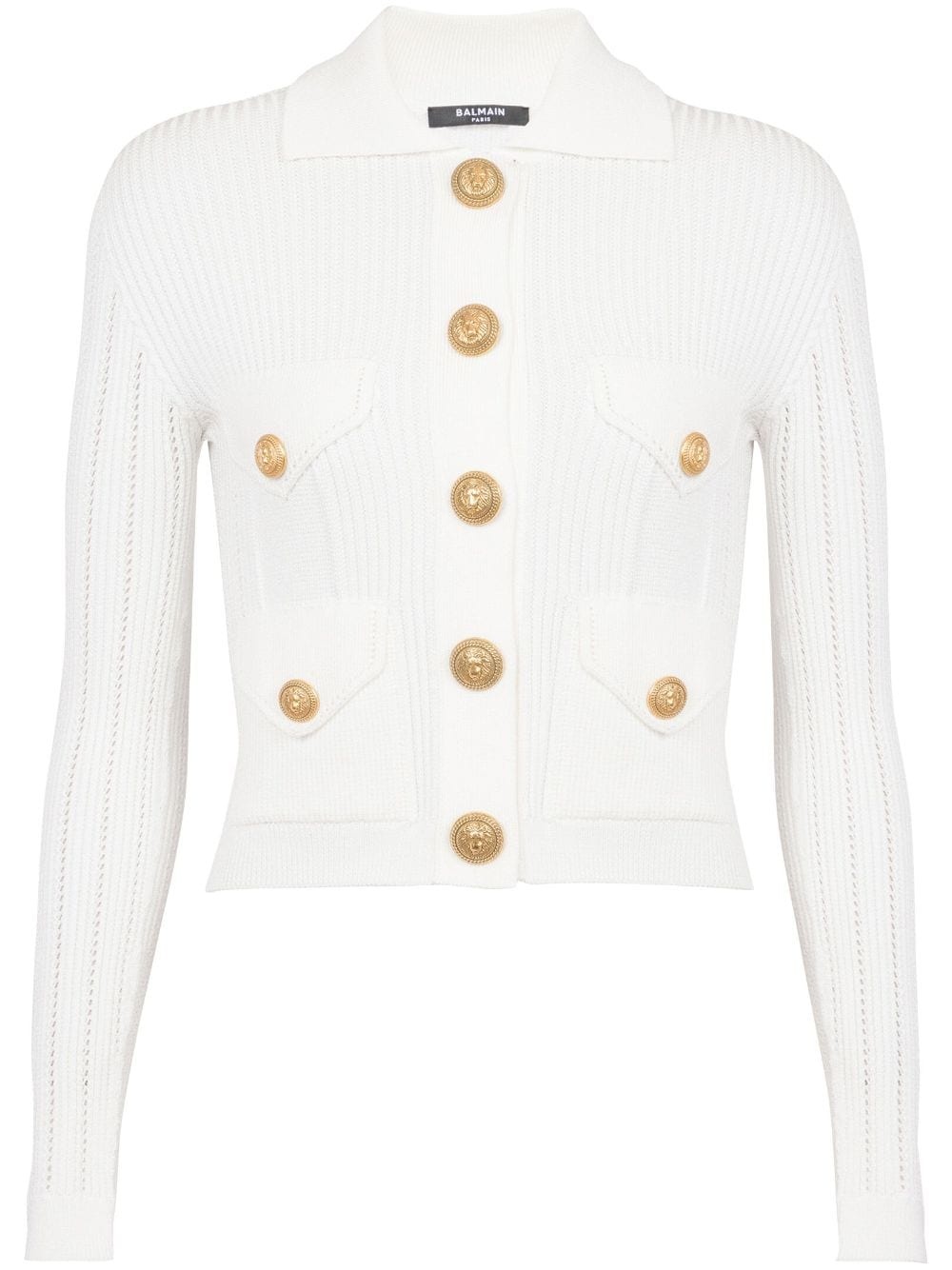 buttoned ribbed cardigan - 1