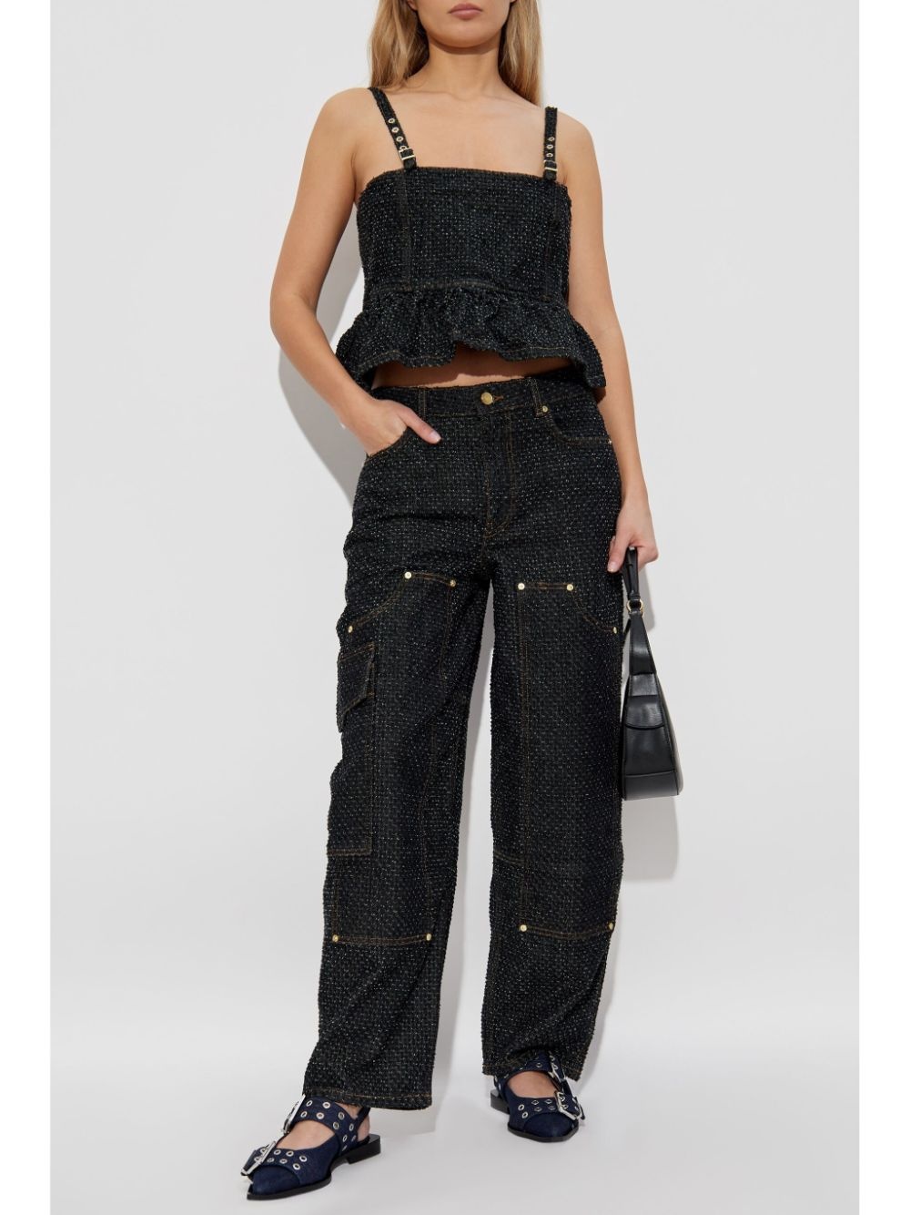 peplum denim top - 2