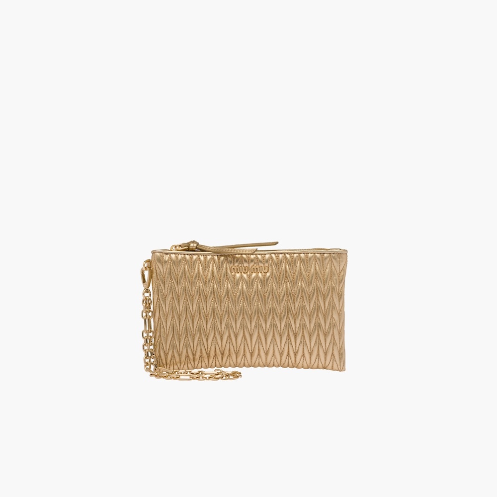 Matelassé nappa leather pouch - 1