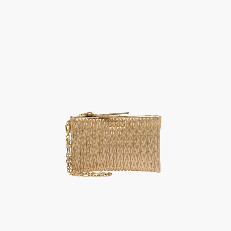Matelassé nappa leather pouch 1