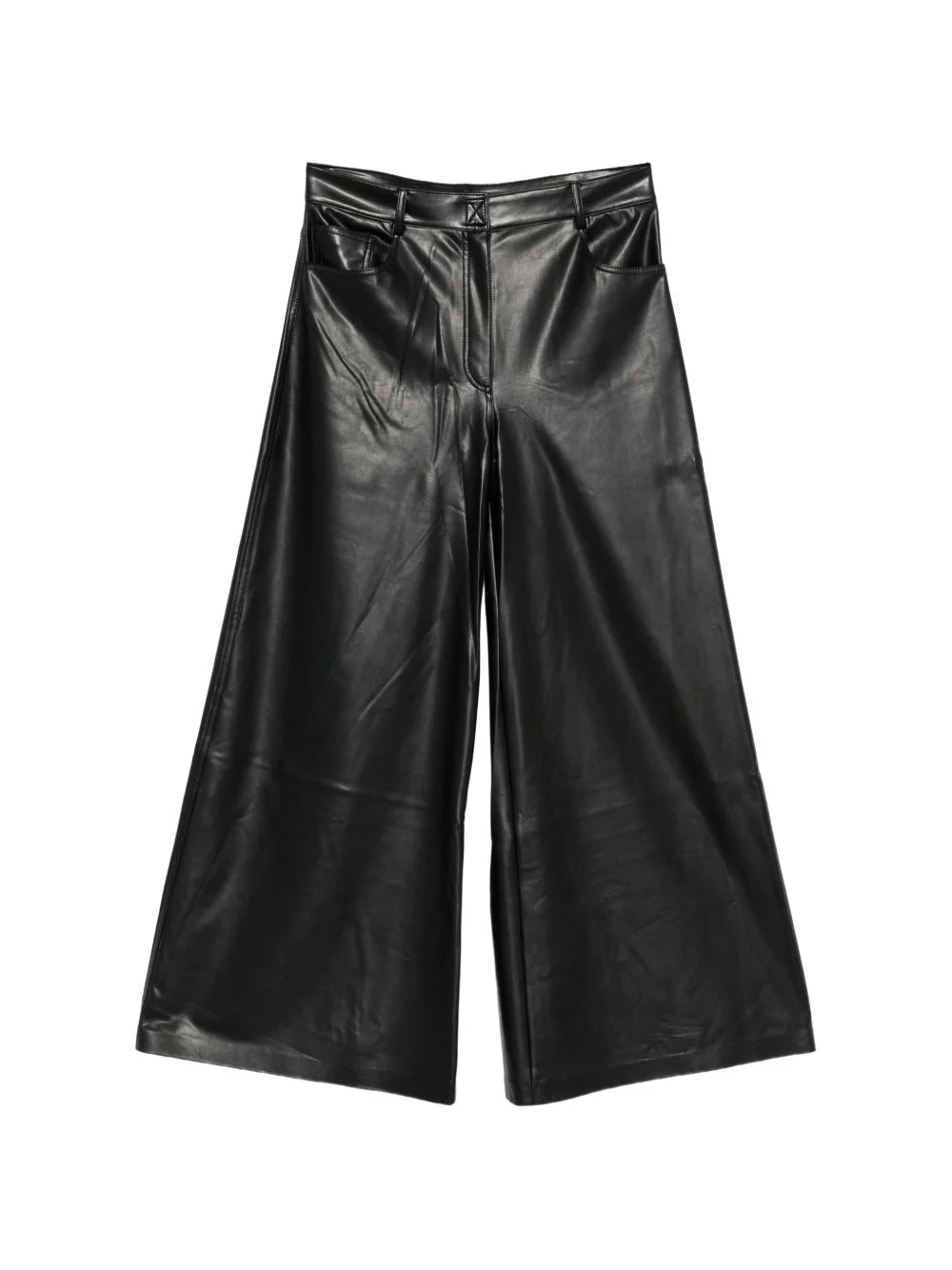 oversized faux-leather jeans - 1