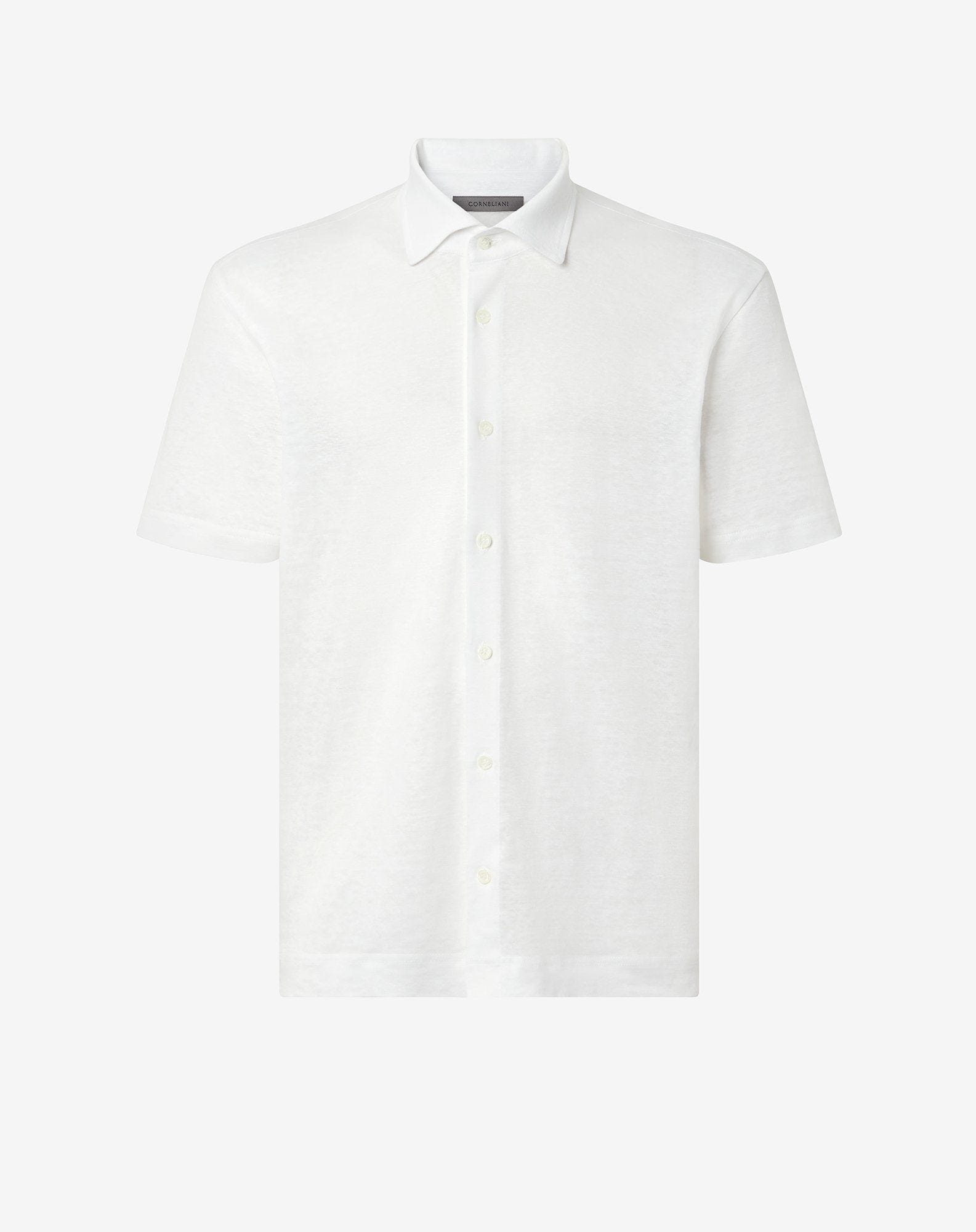 White linen polo shirt - 1