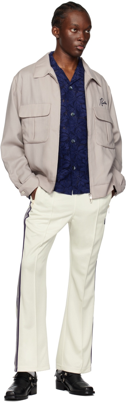 Beige Embroidered Jacket - 4