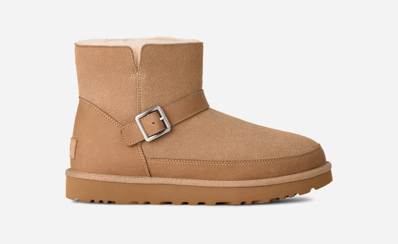 ® Women's Classic Mini Bellina Belted Suede Classic Boots in Sand 1