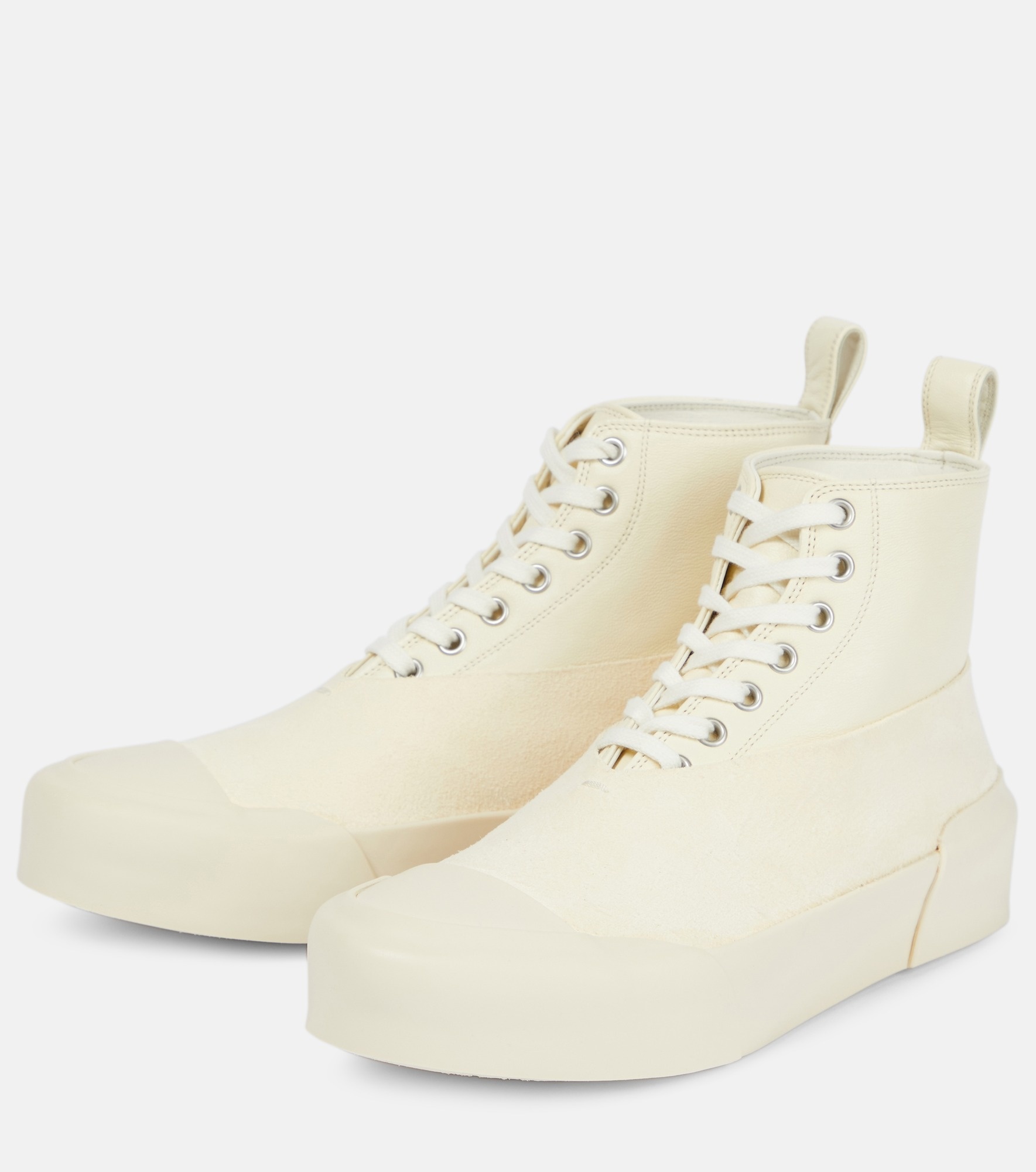 Leather high-top sneakers - 5