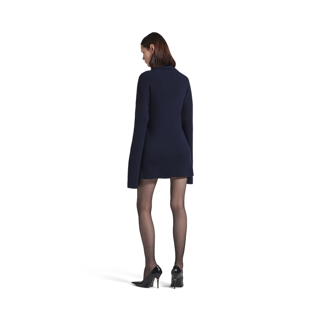 Women's Pinched Mini Dress in Navy - 4