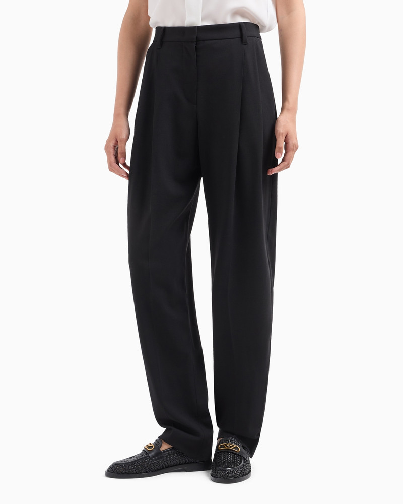 EMPORIO ARMANI Darted trousers in barathea wool outlook