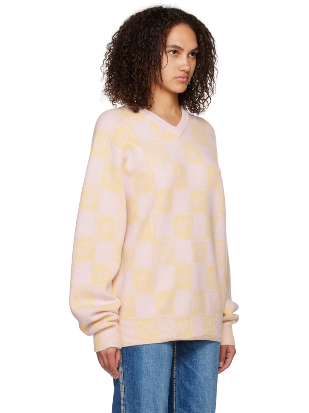 Yellow Chess Board Sweater - 2