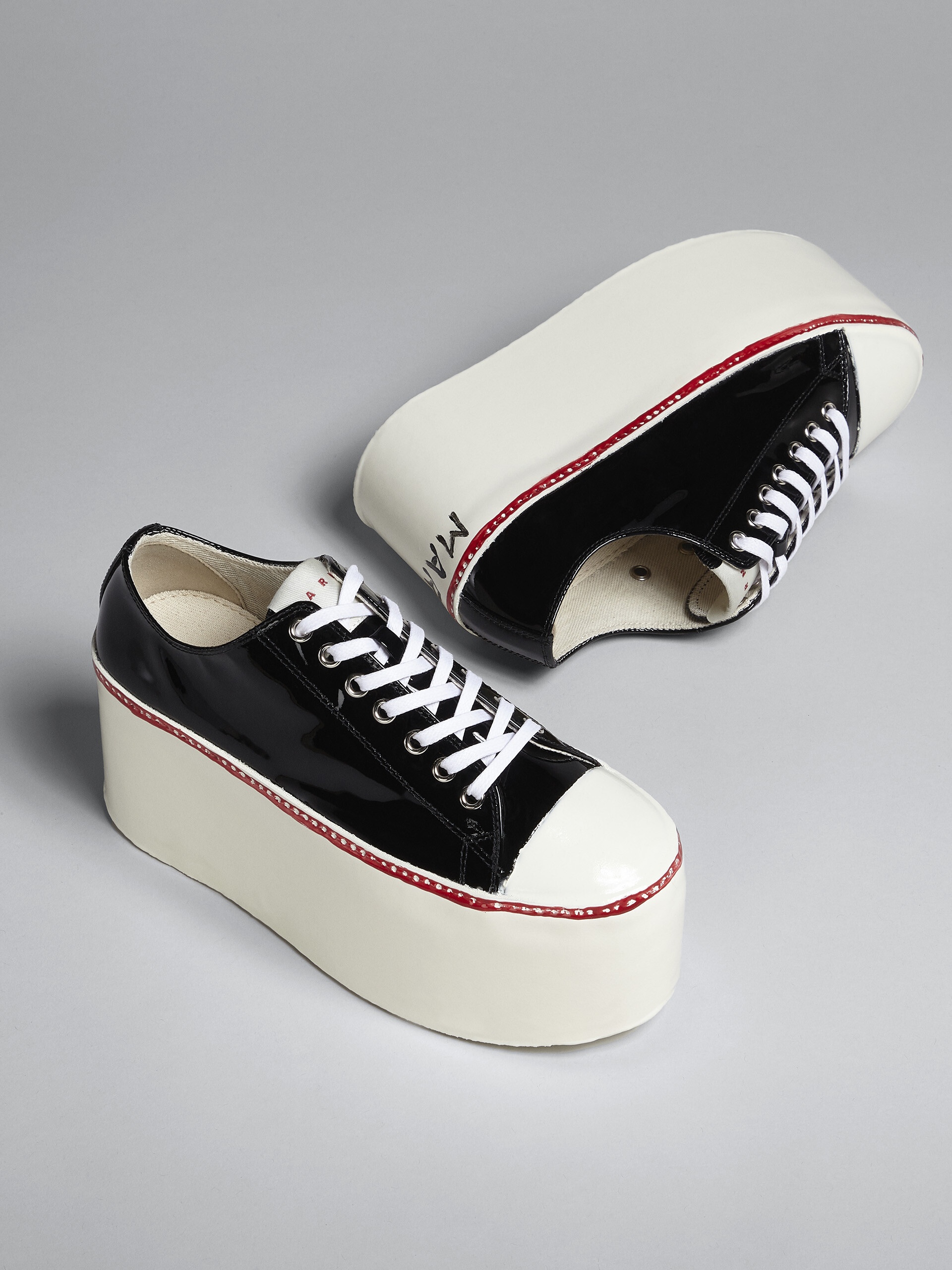 PATENT LEATHER PLATFORM SNEAKER - 5