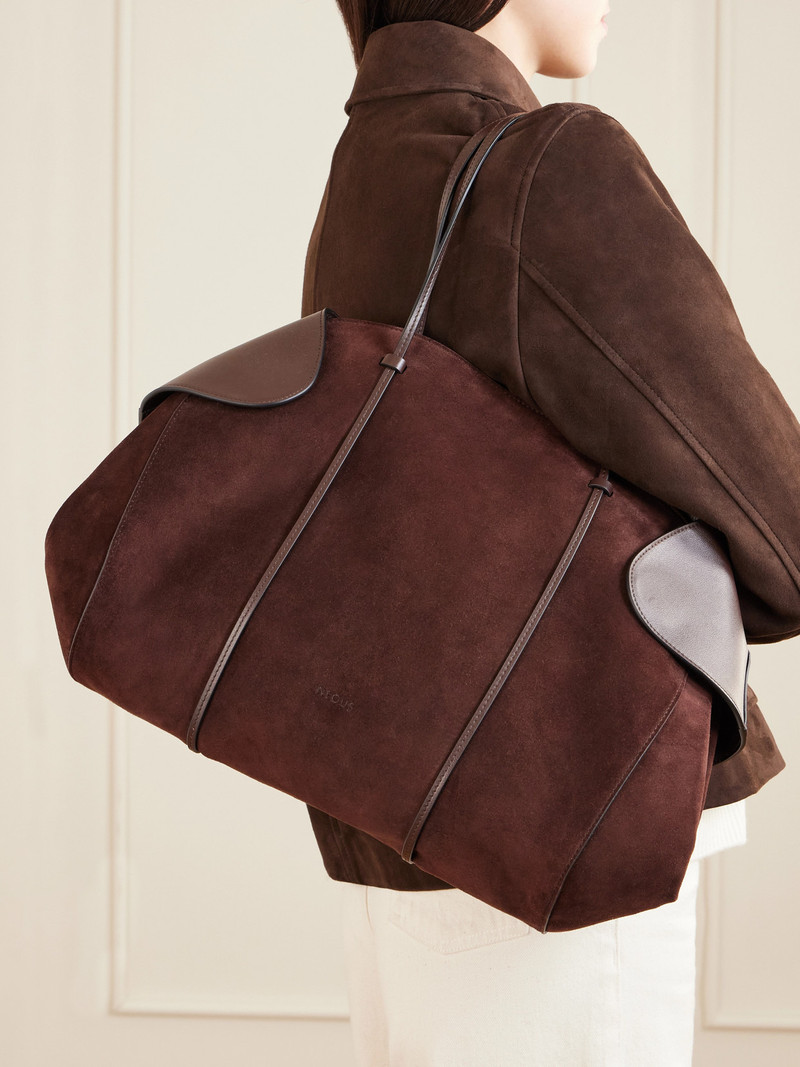 NEOUS Berenices Suede And Leather Shoulder Bag outlook