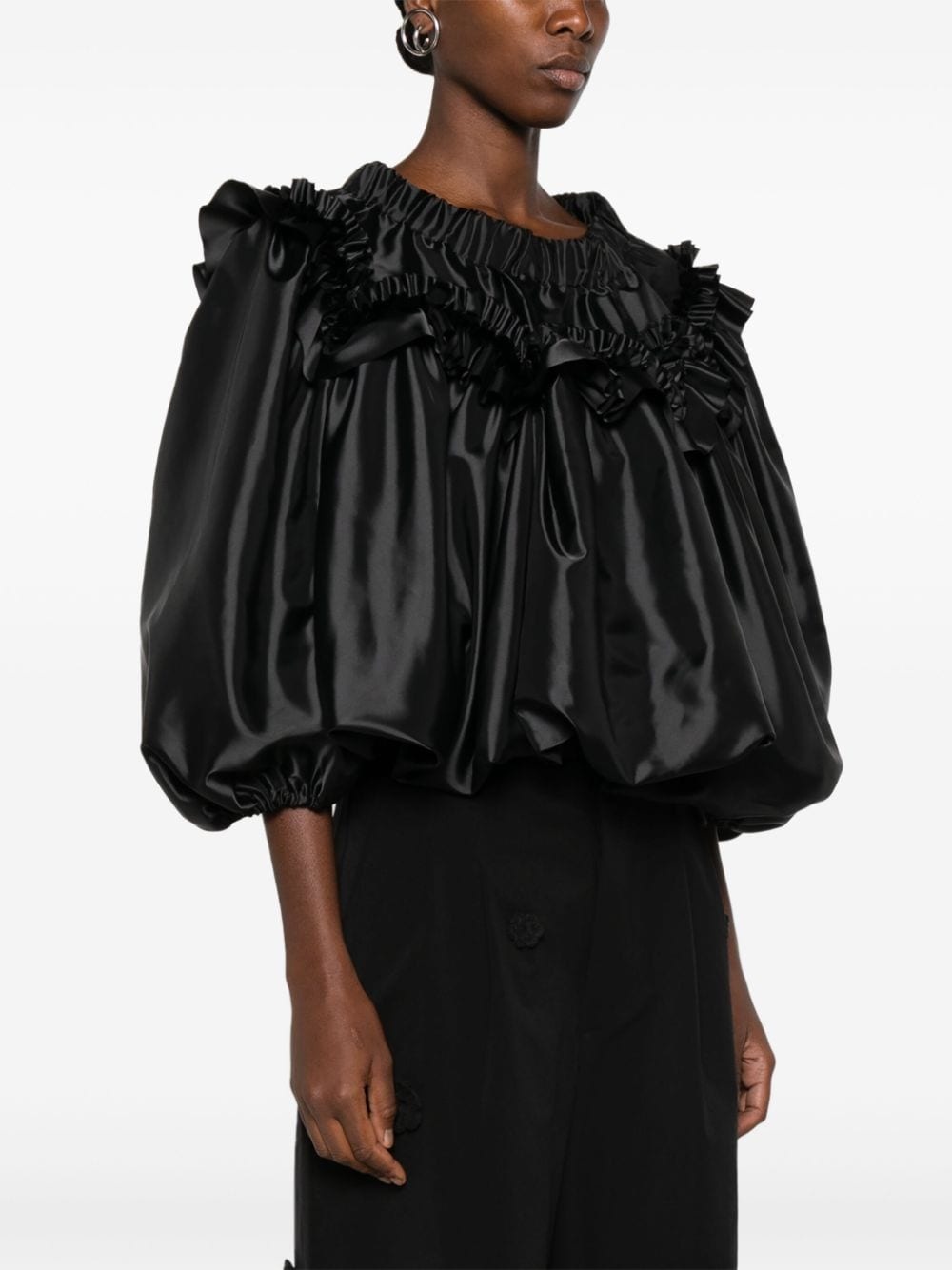 ruffled satin blouse - 3