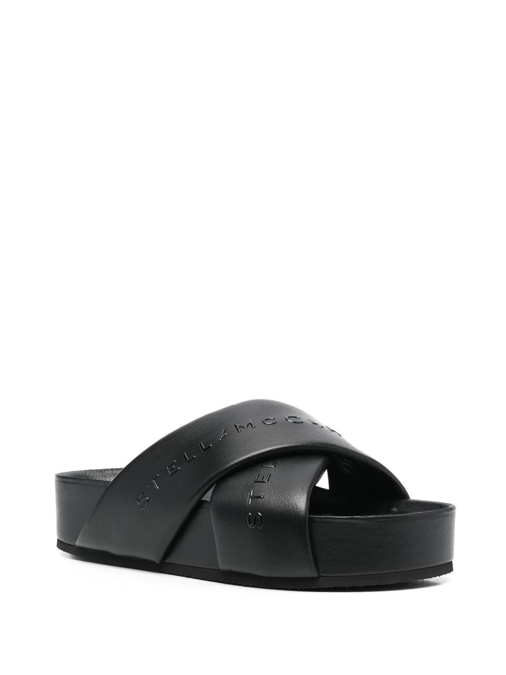 logo-strap flatform sandals - 2