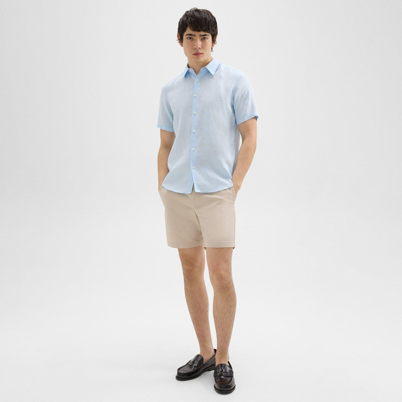 Theory Irving Short-Sleeve Shirt in Relaxed Linen outlook
