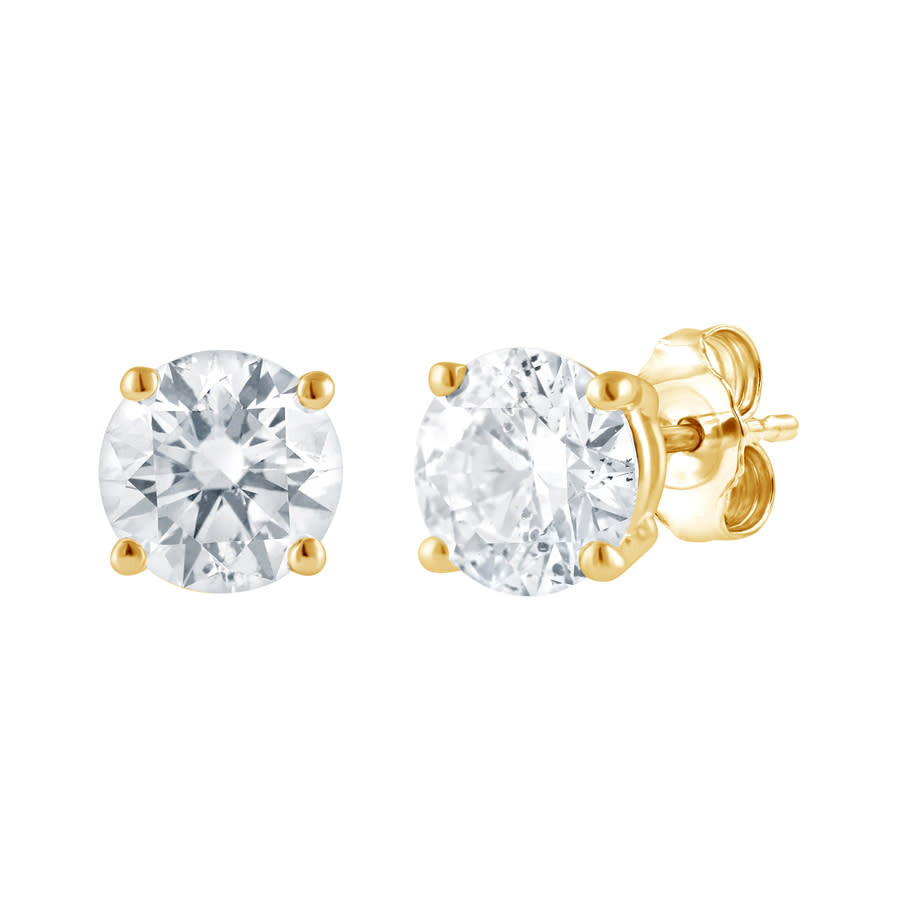 Brilliant Diamond - Brilliant Diamond 14KT Yellow Gold 3.00 Carat Lab Grown Diamond Stud Earrings for Women - 3