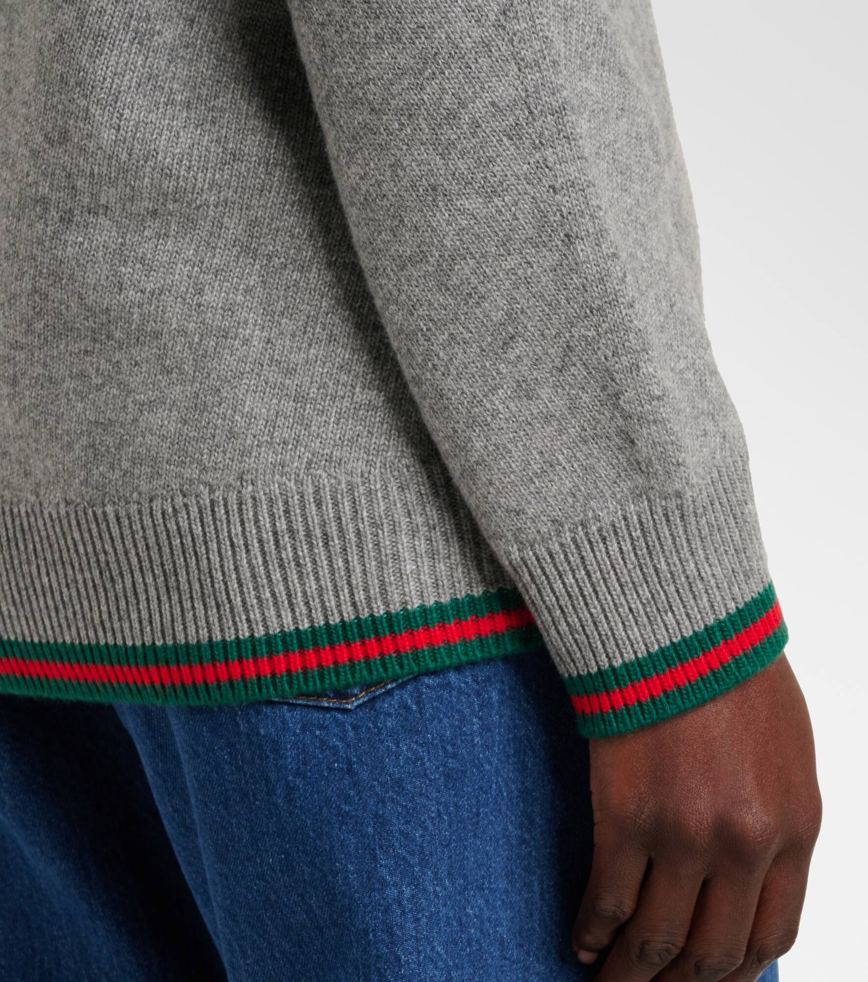Web wool and cashmere cardigan - 5
