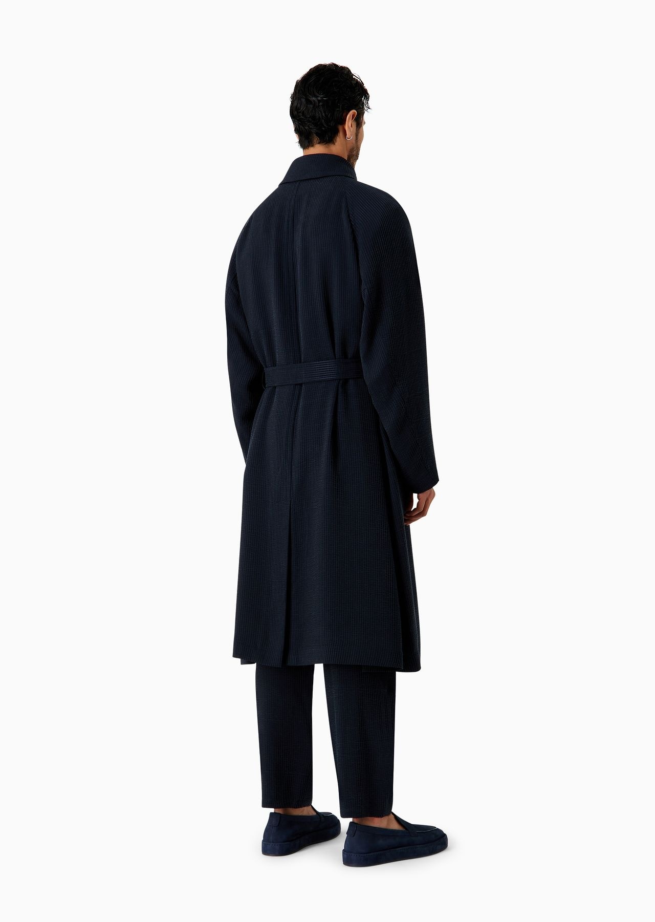 ASV double-breasted trench coat in a canneté cupro blend - 3