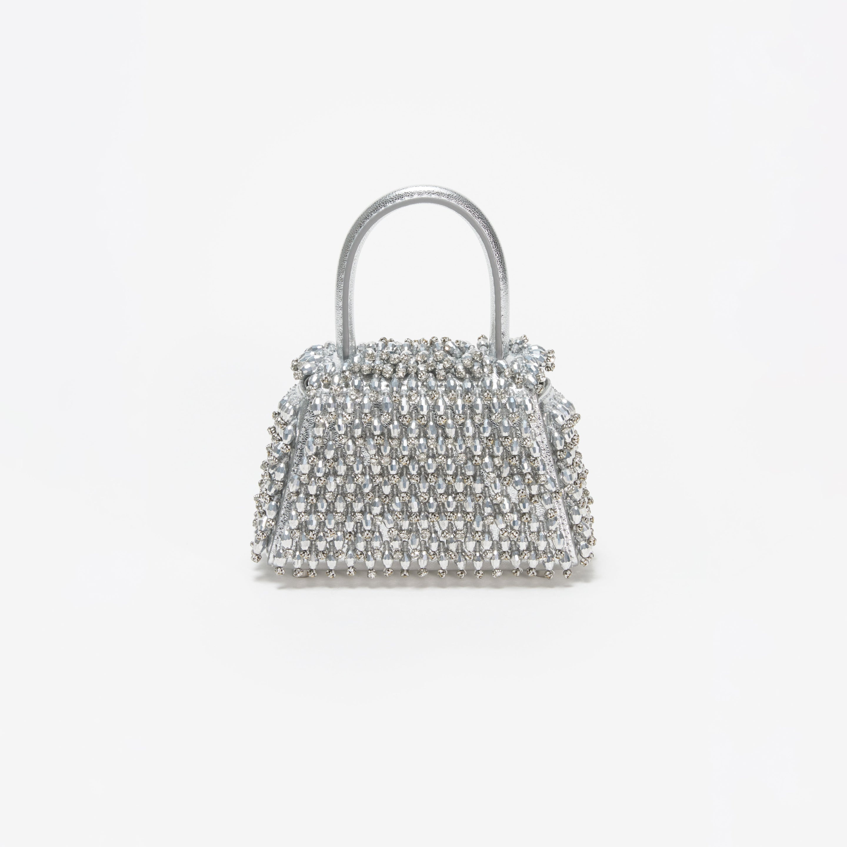 Silver Embellished Micro Bow Bag - 3