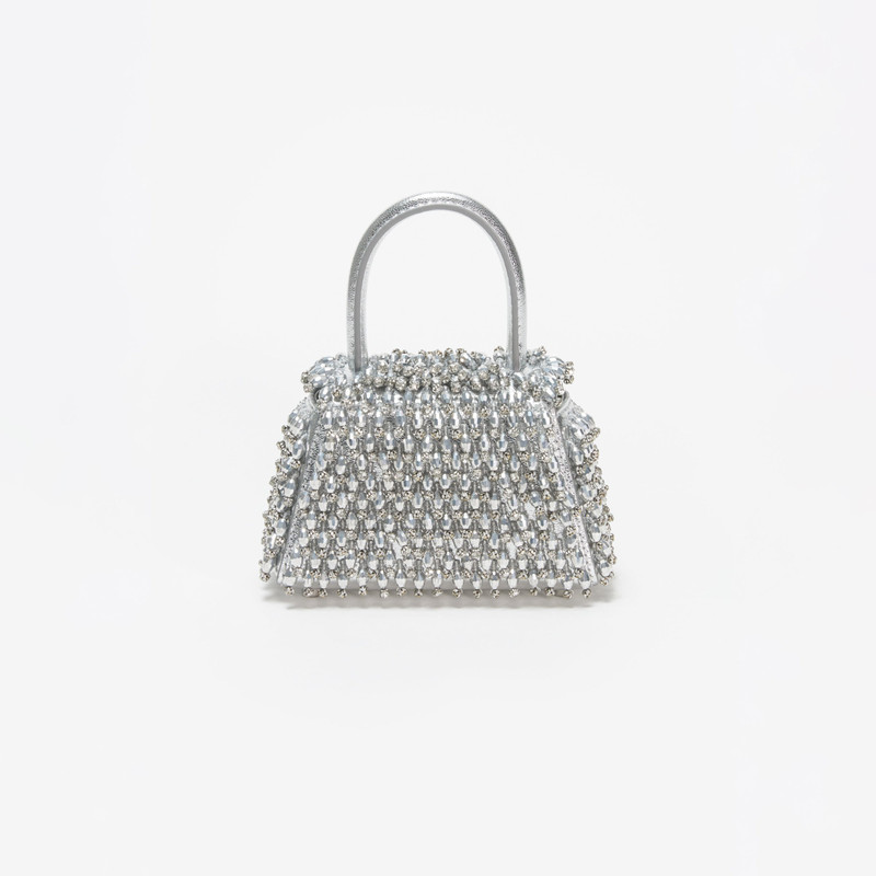 Silver Embellished Micro Bow Bag 3