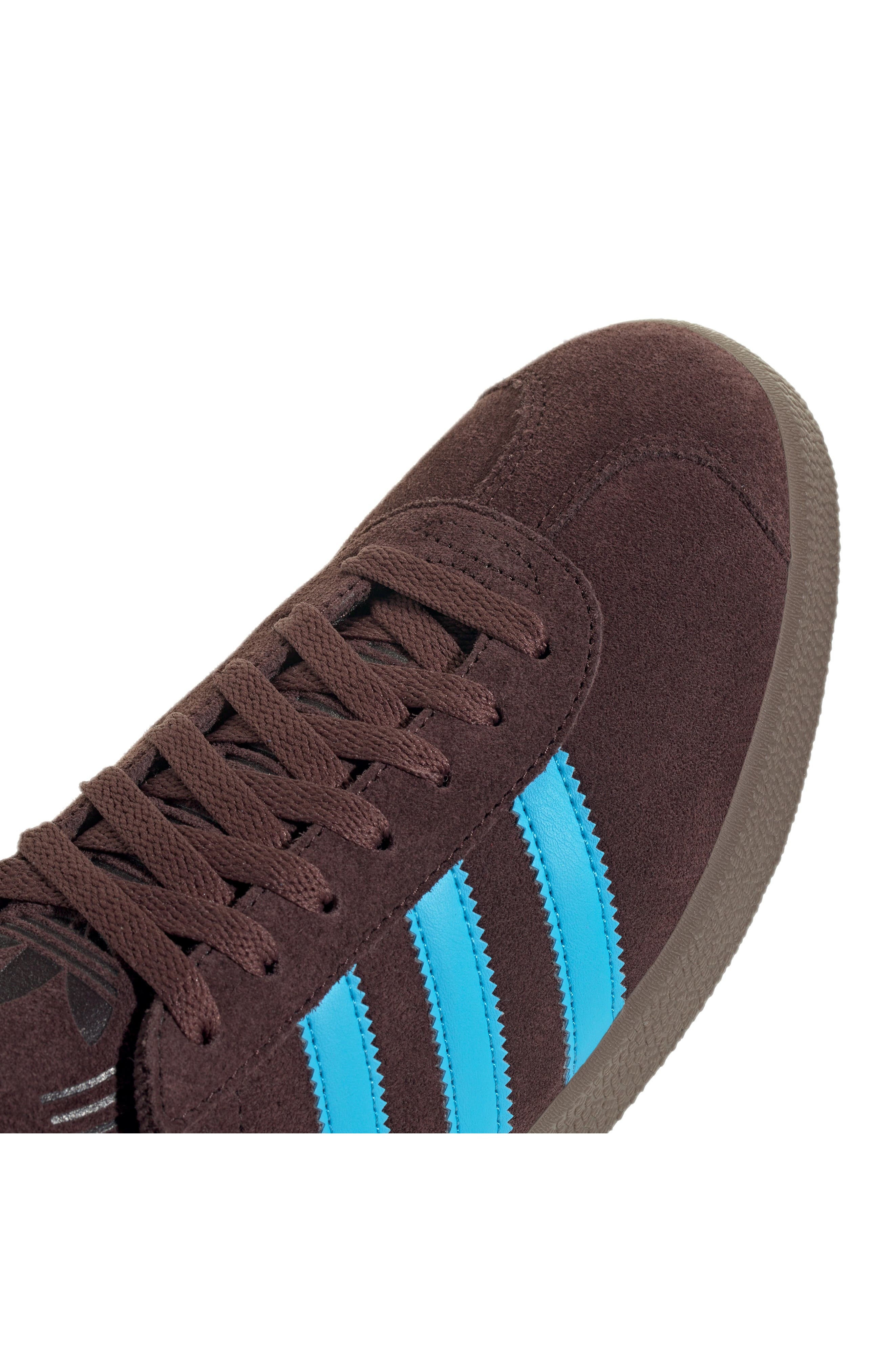 adidas Gazelle Sneaker in Shadow Brown/Sky Rush/White at Nordstrom - 7