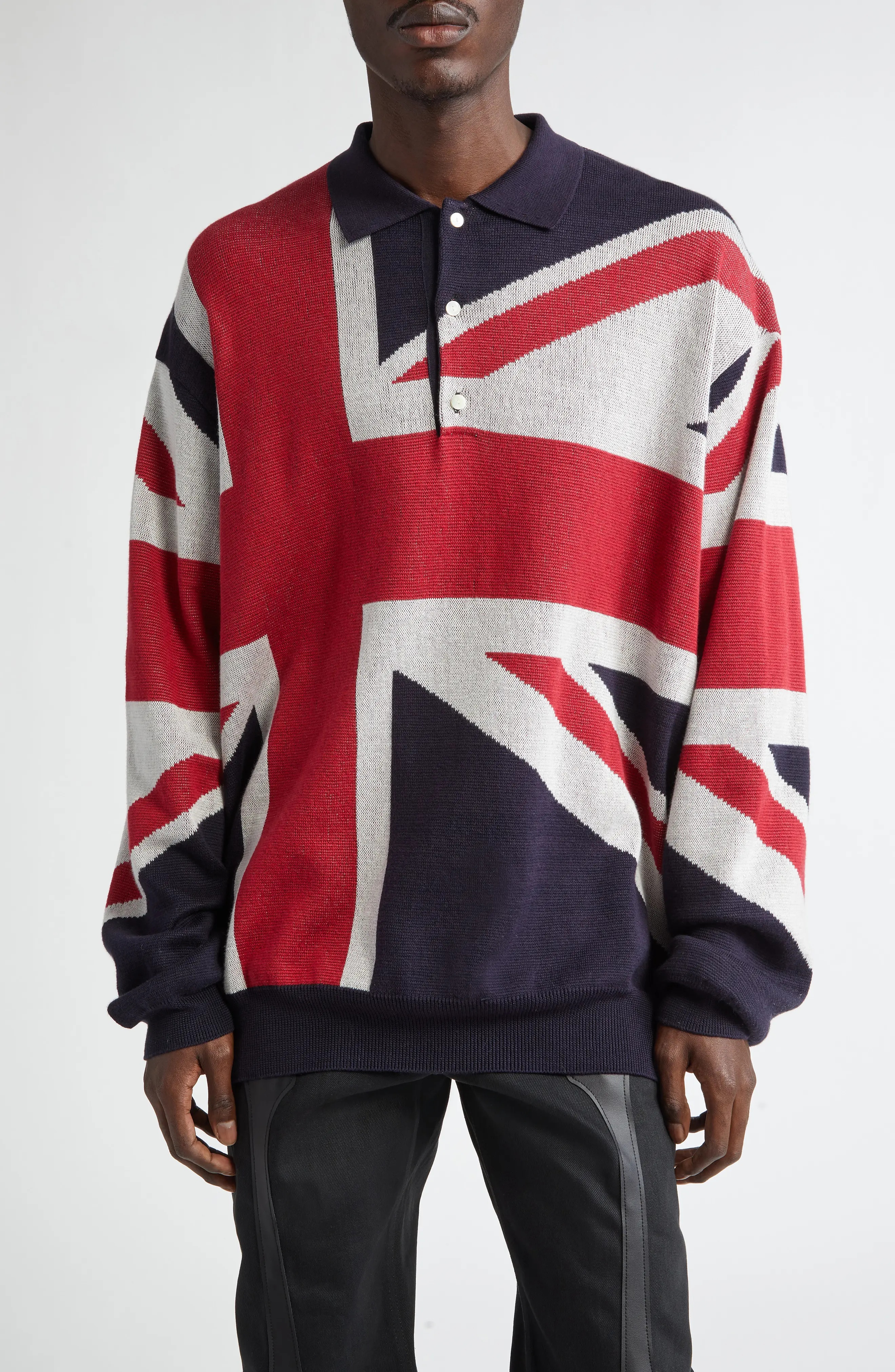 Union Jack Cotton Polo Sweater - 1