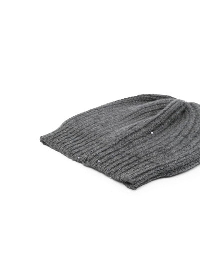 Brunello Cucinelli sequin-embellished knit beanie outlook
