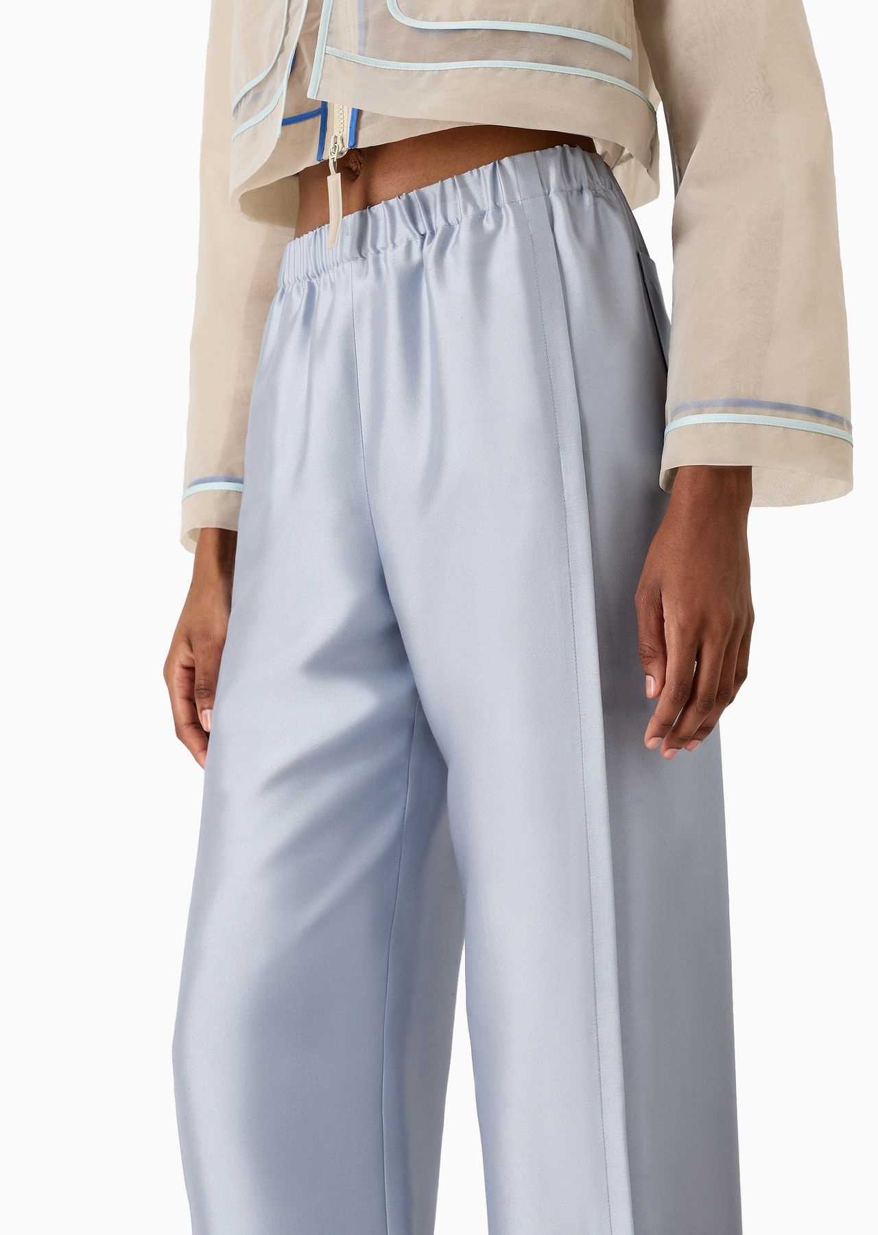 Wide-cut, silk-shantung trousers - 5