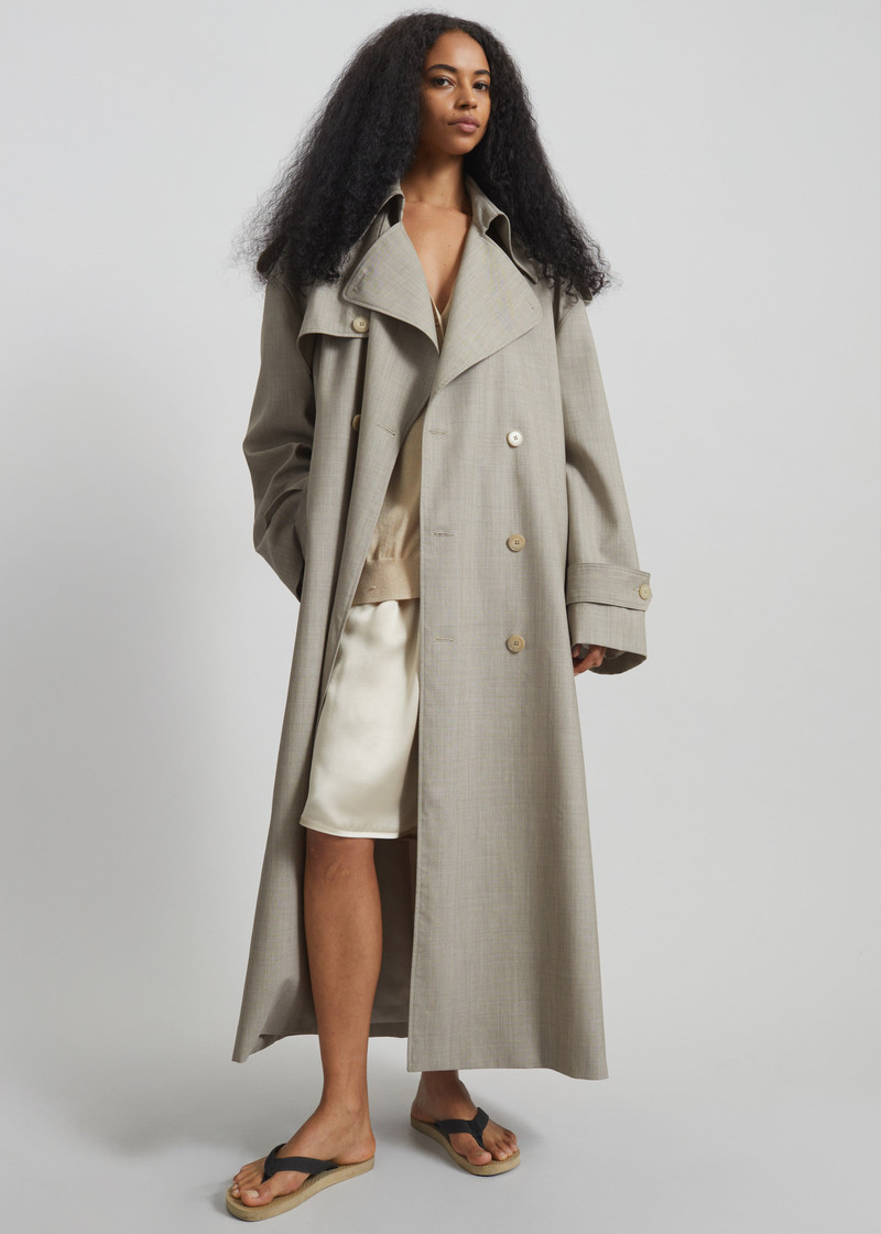 Dursley Oversized Trench Coat - Beige Melange 6