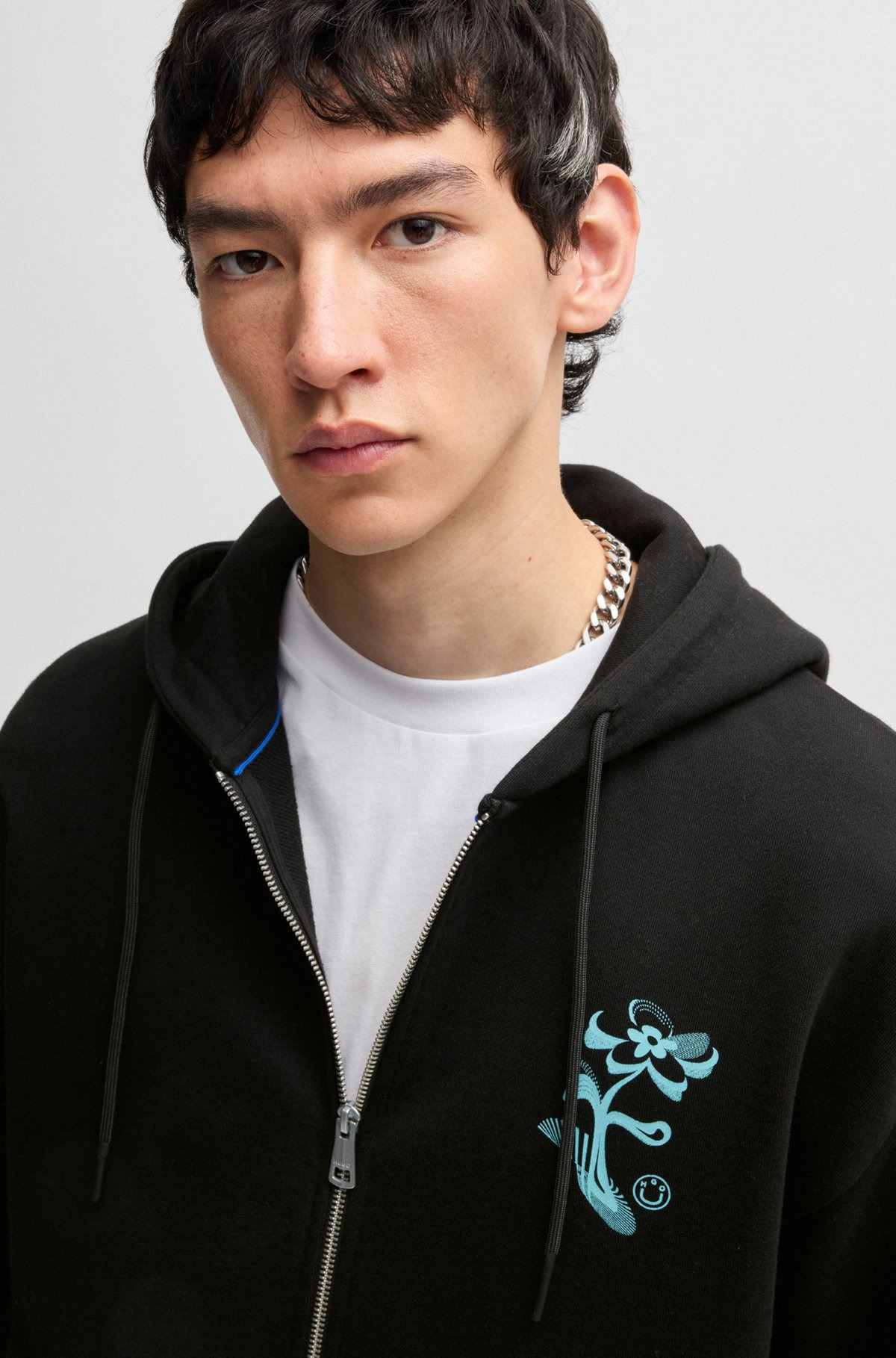COTTON-TERRY ZIP-UP HOODIE WITH SEASONAL ARTWORK - 3