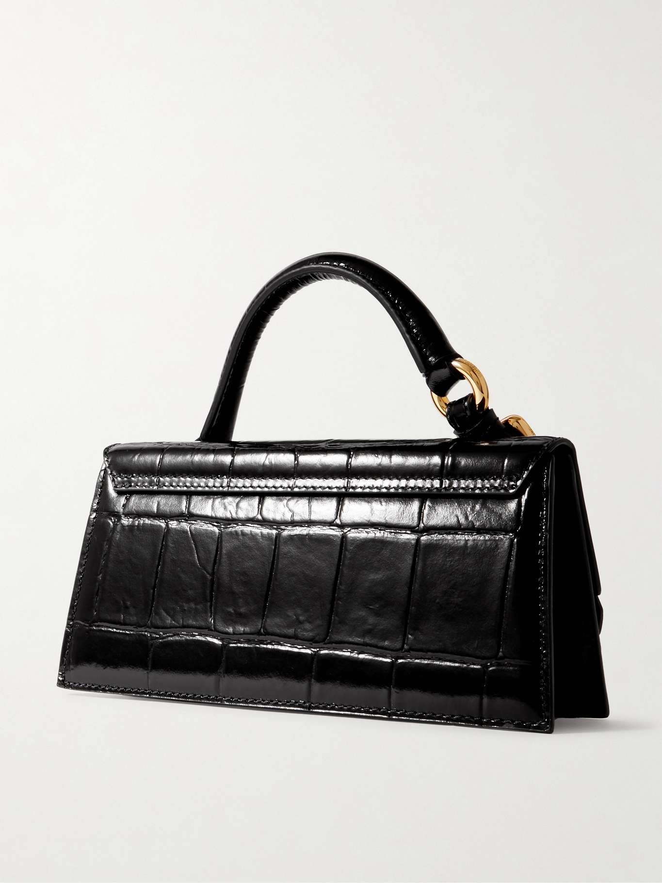 Le Chiquito Long embellished croc-effect patent-leather tote - 3