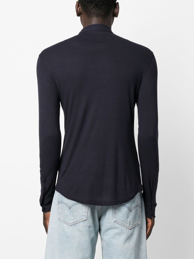 button-front long-sleeved polo shirt 4