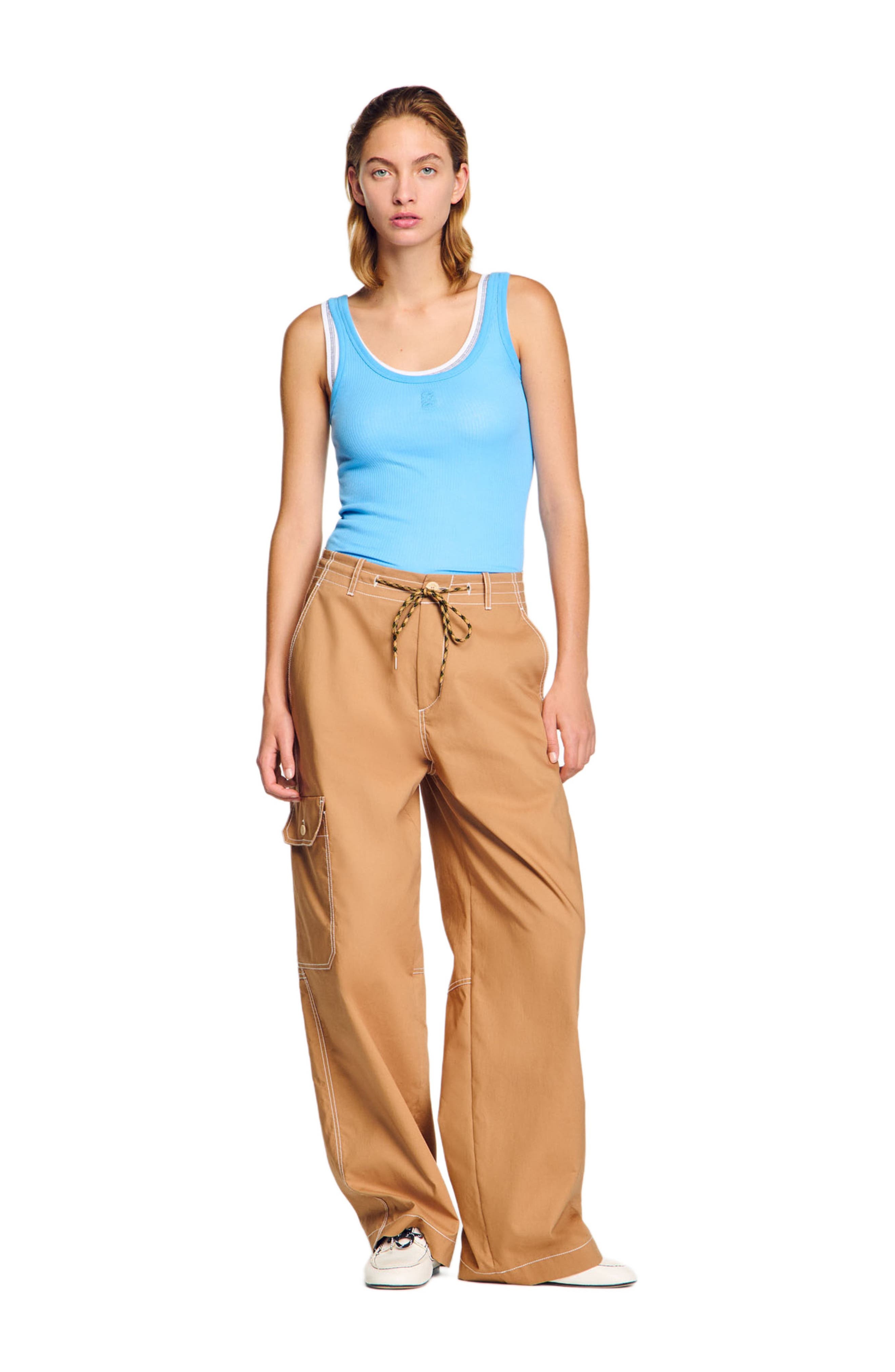 SANDRO Ribbed vest top in Blue at Nordstrom - 6