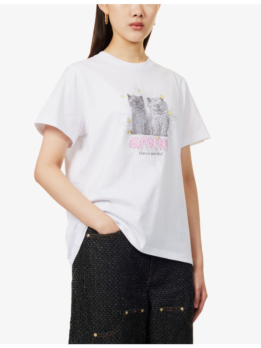 Kittens relaxed-fit organic-cotton jersey T-shirt - 3