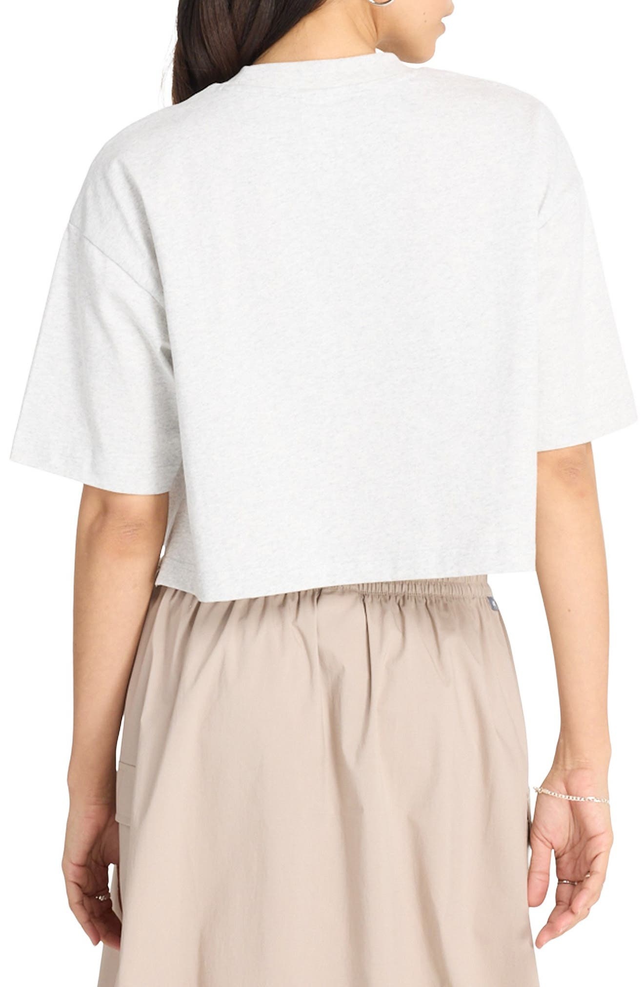 New Balance Oversize Crop Cotton Jersey T-Shirt in Ash Heather at Nordstrom - 2