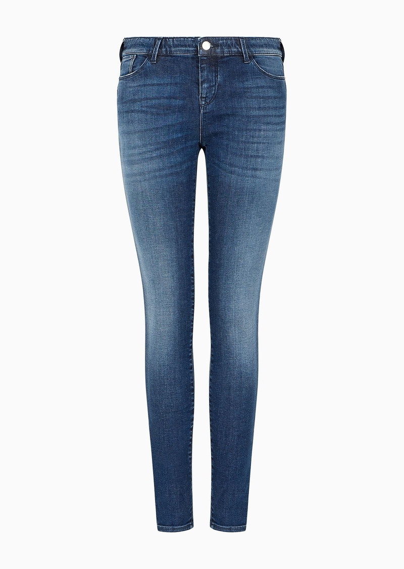 J23 Mid-rise, super-skinny jeans in a worn-look denim 1