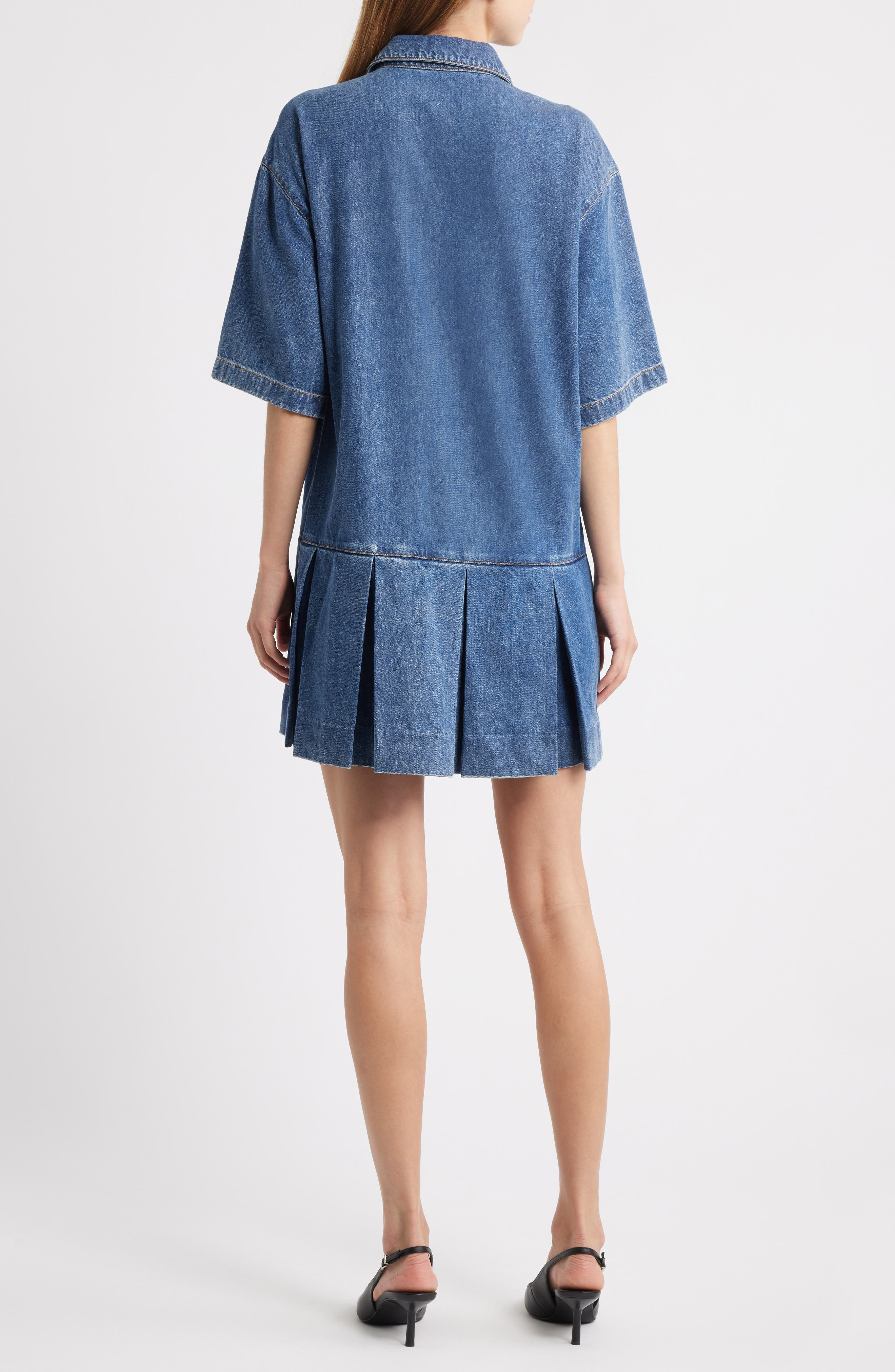 FRAME Tennis Cotton Blend Denim Minidress in Potion at Nordstrom - 2