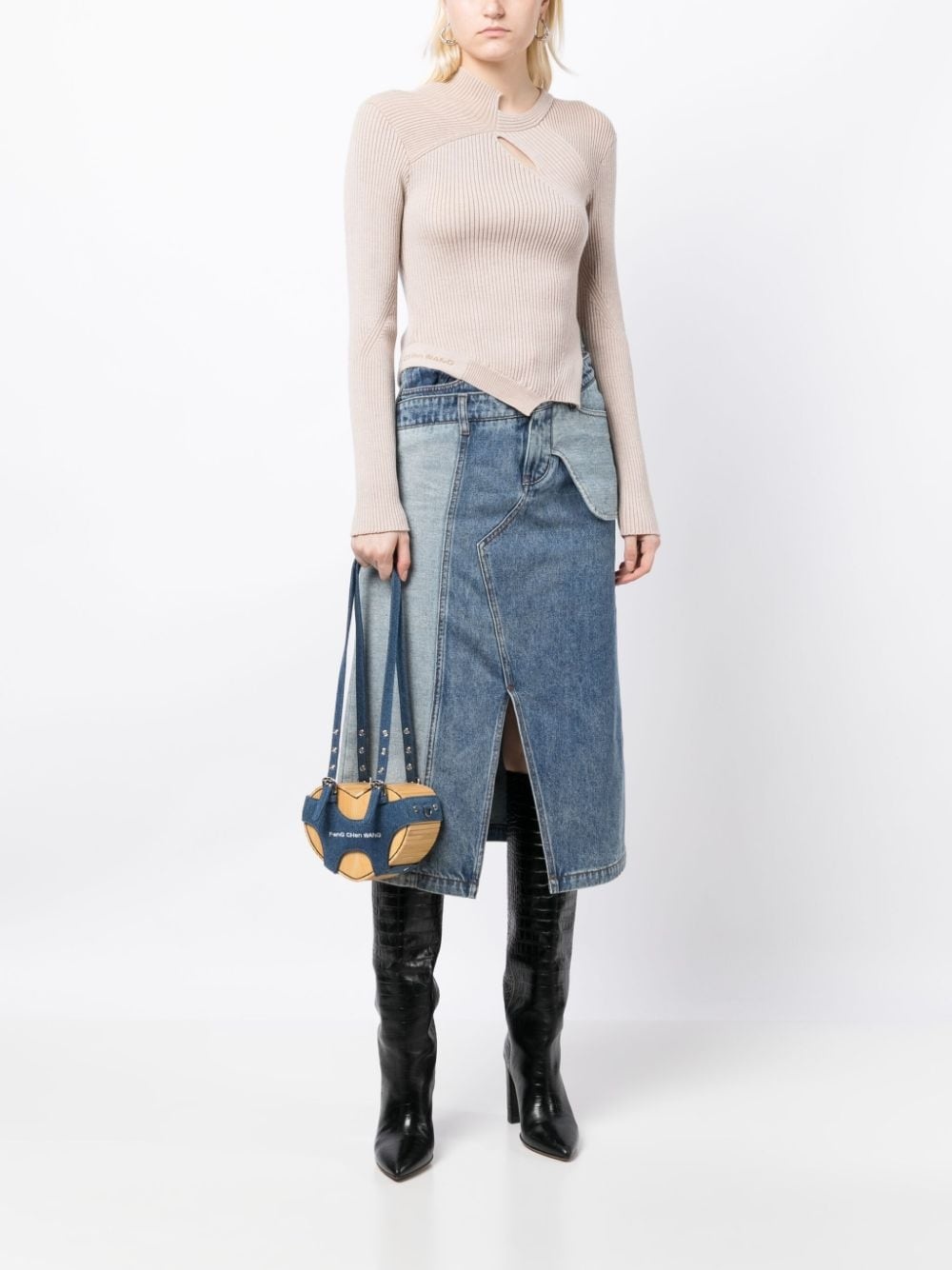 logo-embroidered heart bamboo bag - 2