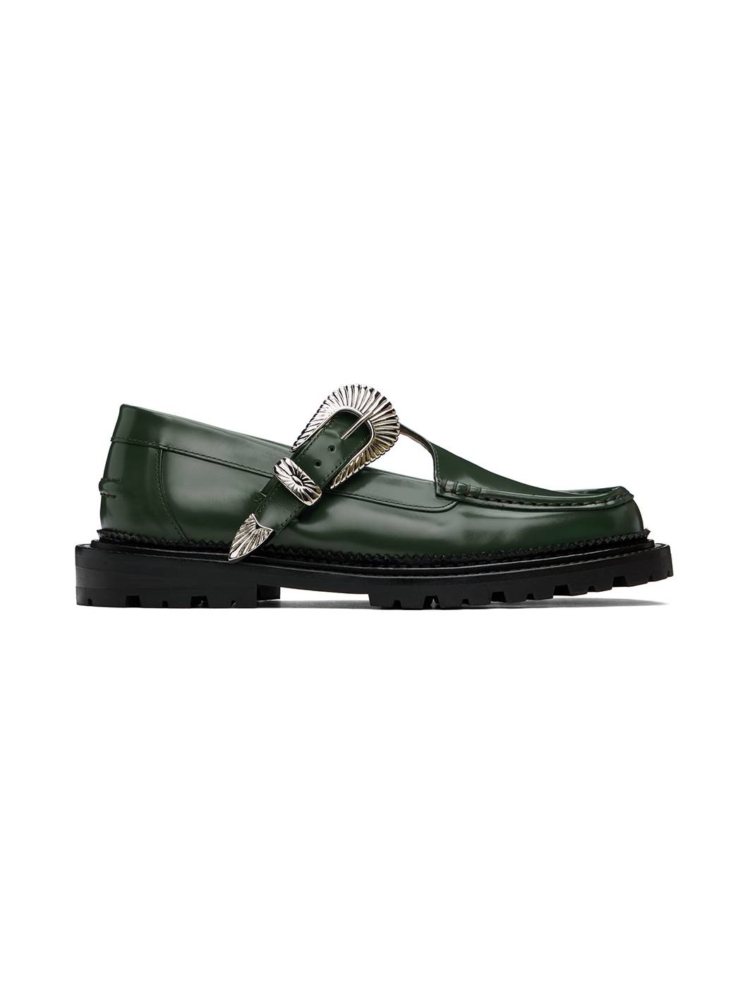 Green Polished Loafers - 1